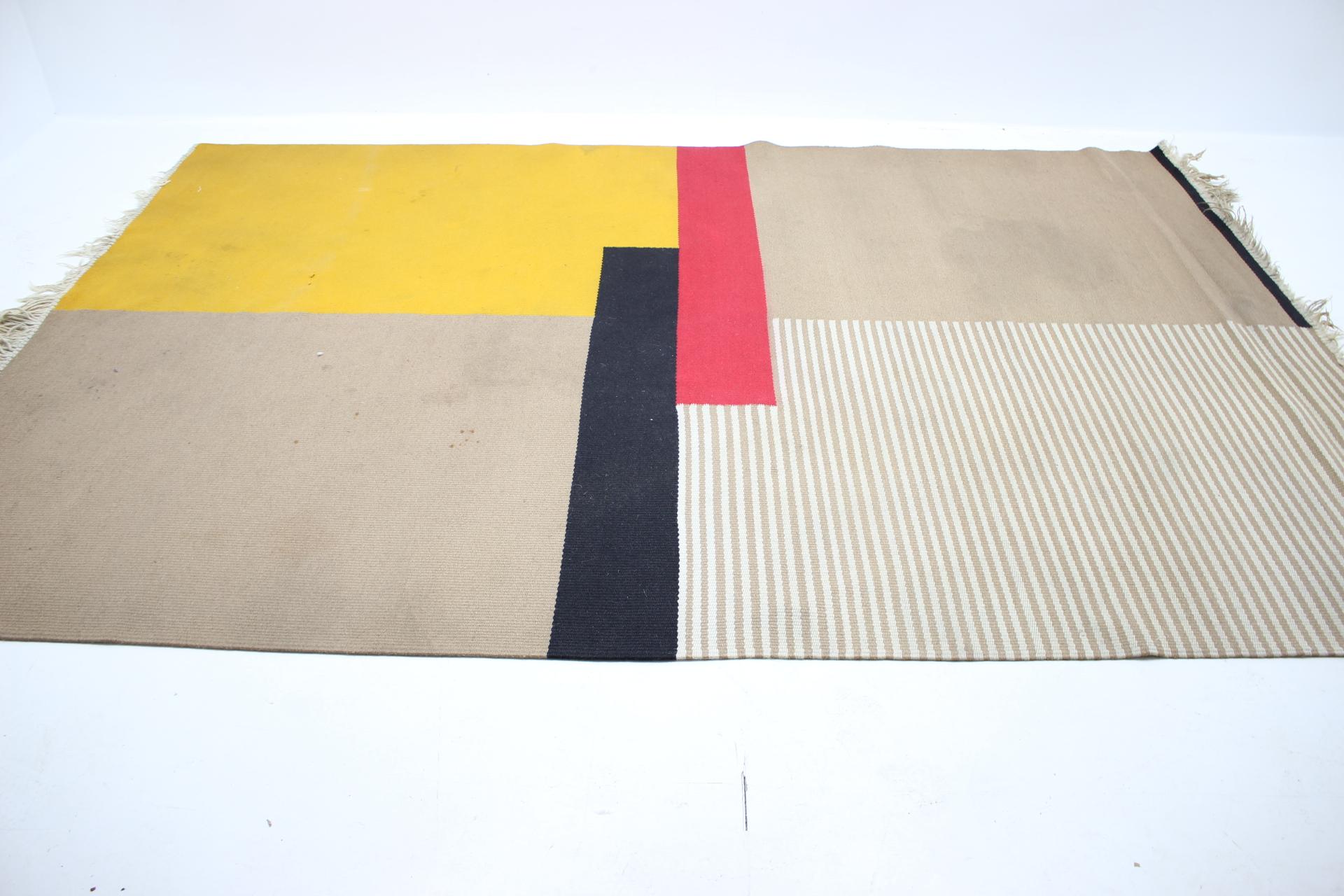 Czech Pair of Big Midcentury Design Abstract Geometric Carpets, Rugs, 1950s For Sale