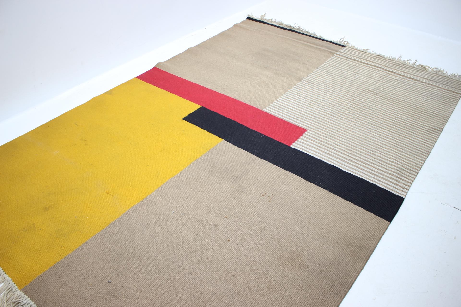 Wool Pair of Big Midcentury Design Abstract Geometric Carpets, Rugs, 1950s For Sale