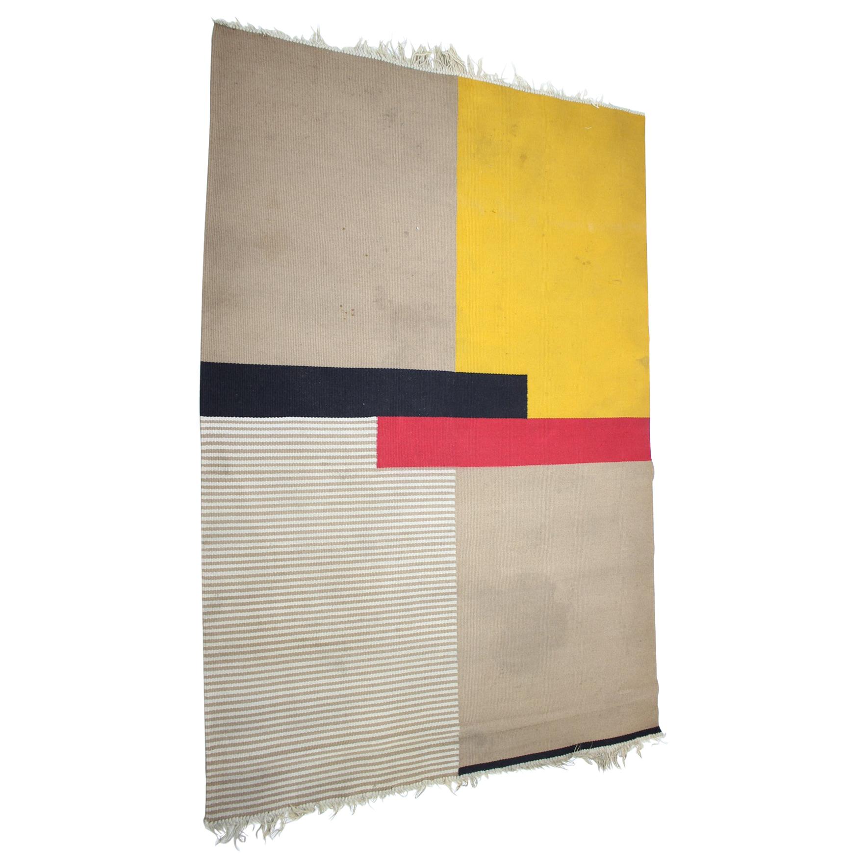 Pair of Big Midcentury Design Abstract Geometric Carpets, Rugs, 1950s For Sale
