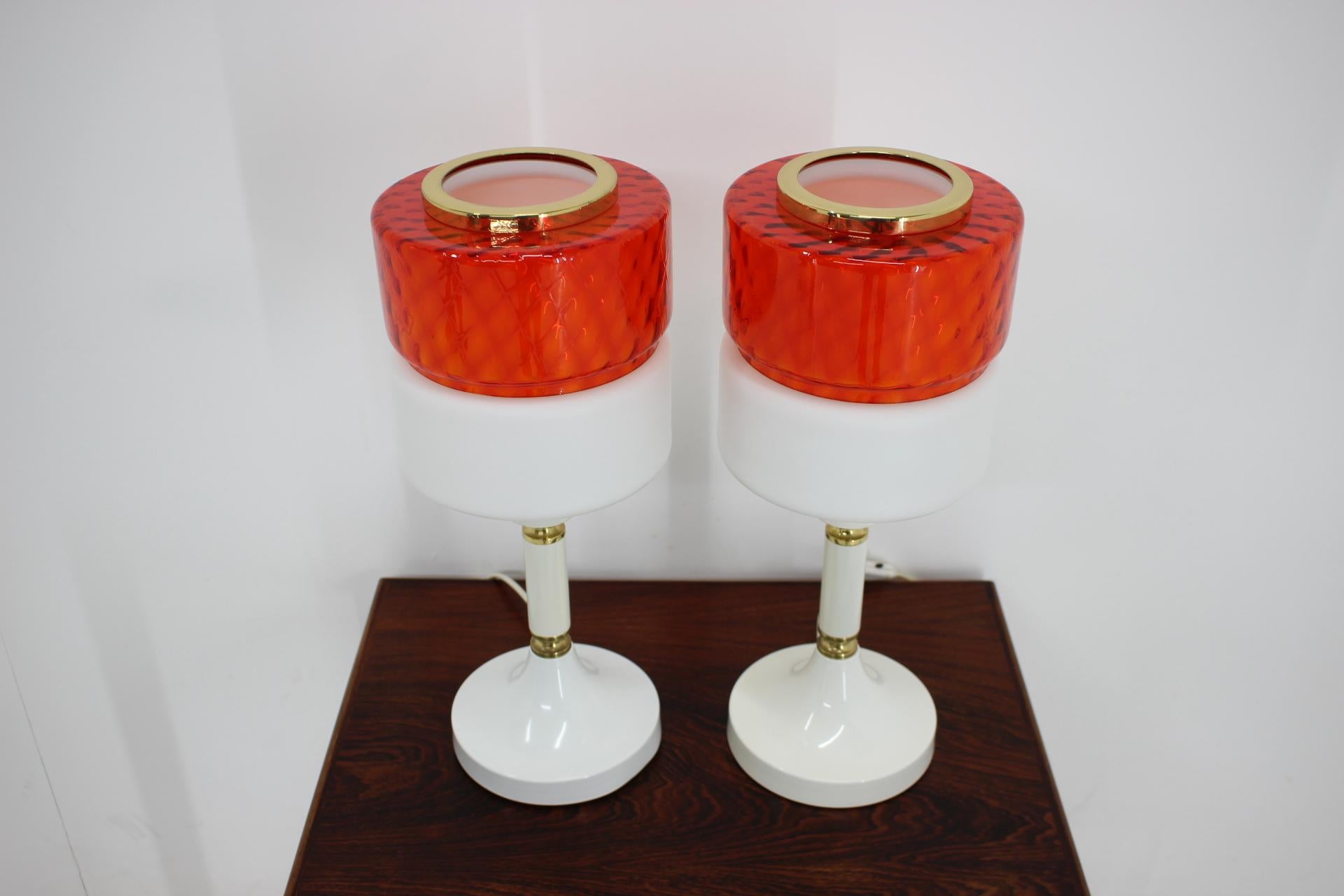 Mid-Century Modern Pair of Big Table Lamps, 1960s For Sale