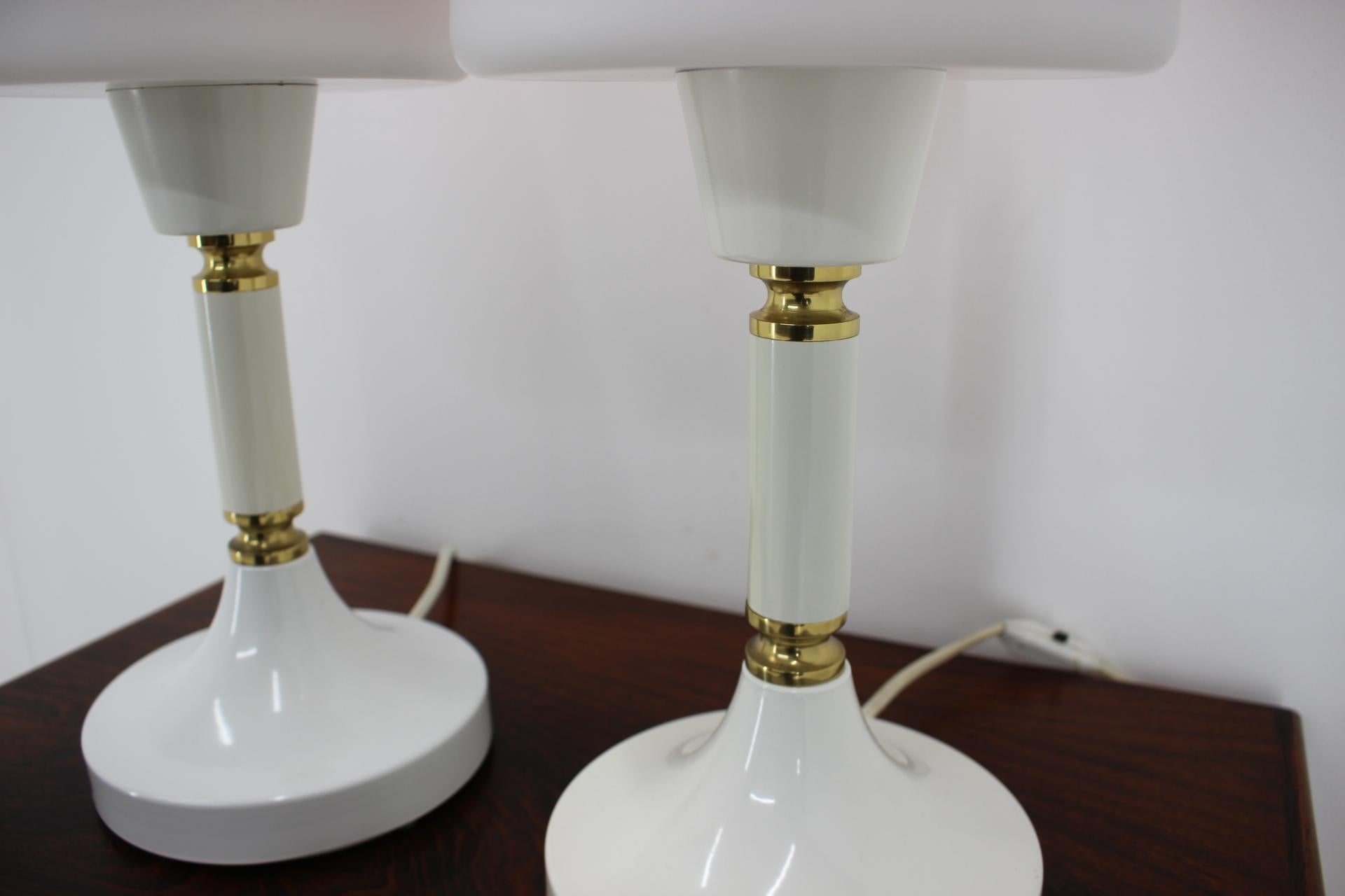 Brass Pair of Big Table Lamps, 1960s For Sale