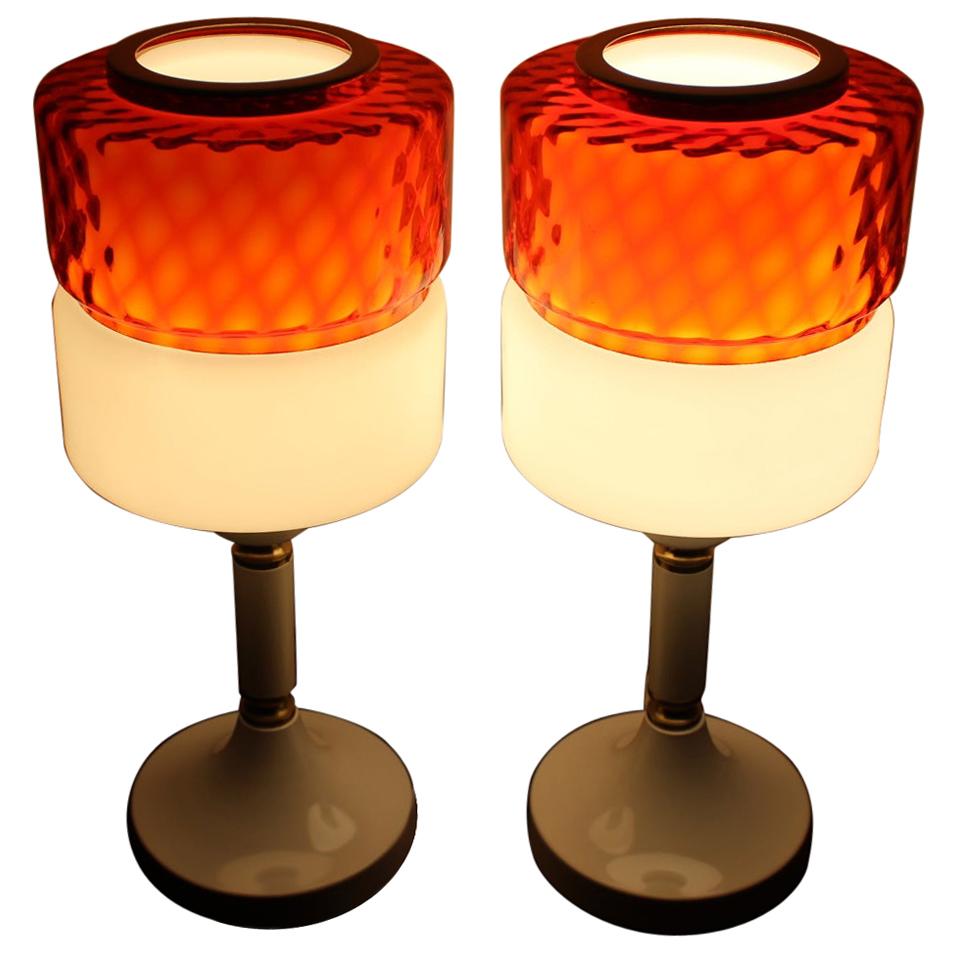 Paire de grandes lampes de bureau, années 1960