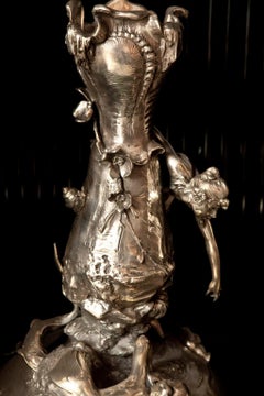 Coppia di grandi vasi WMF, Germania, 1909 in argento placcato, Jugendstil, Art Nouveau