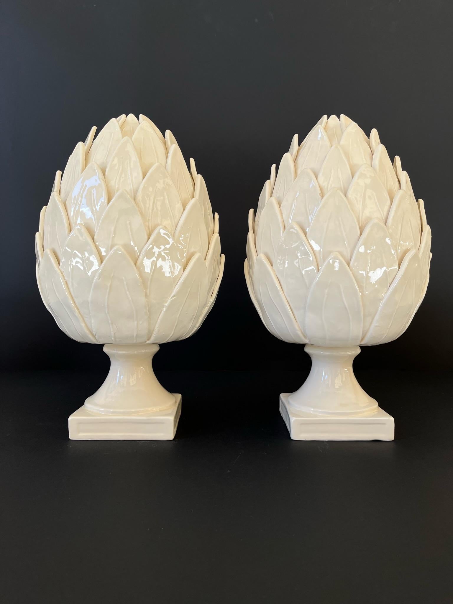 white ceramic artichoke