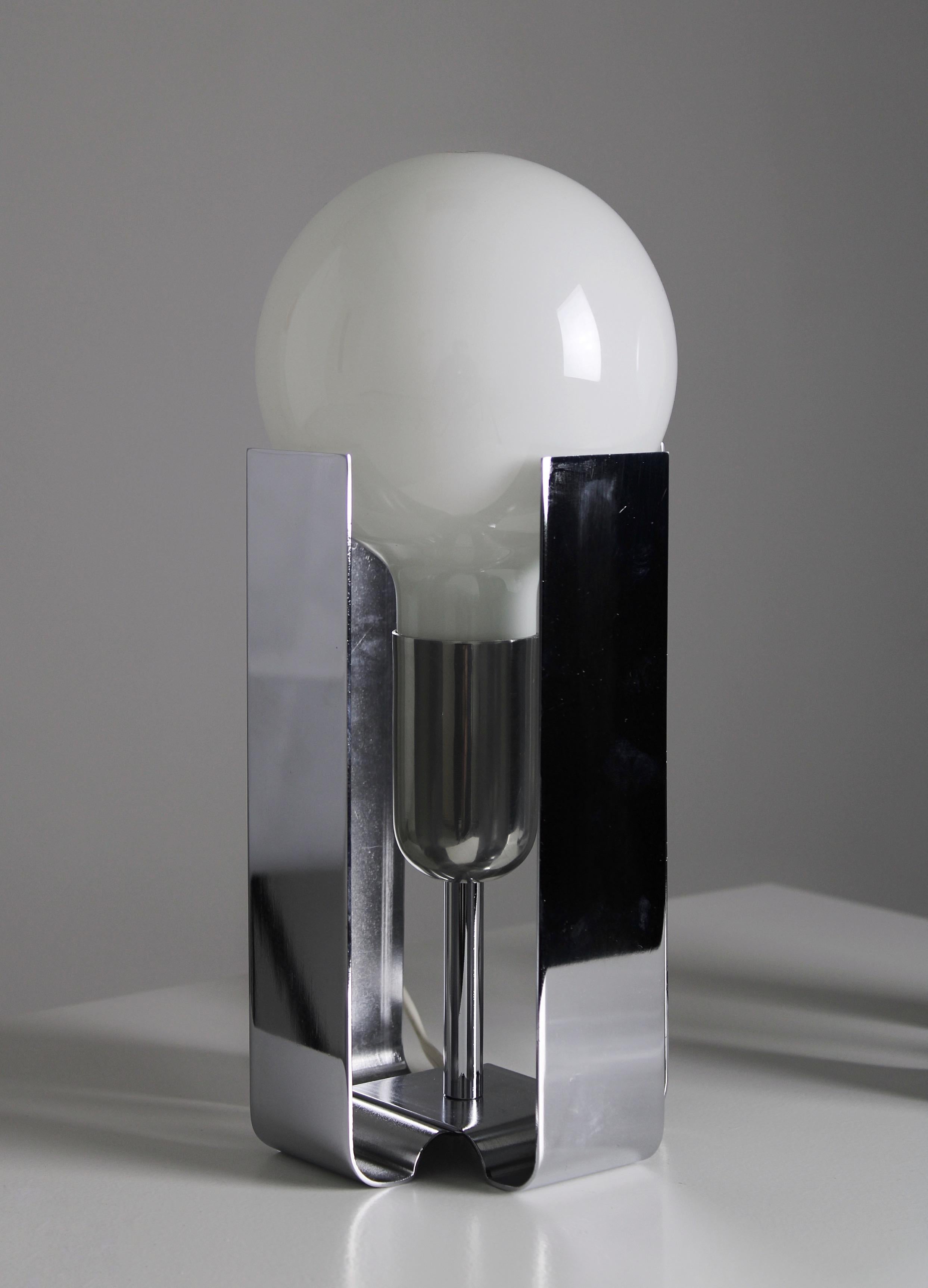 Metal Pair of Biglia table lamps by Claudio Salocchi for Lumenform, 1971