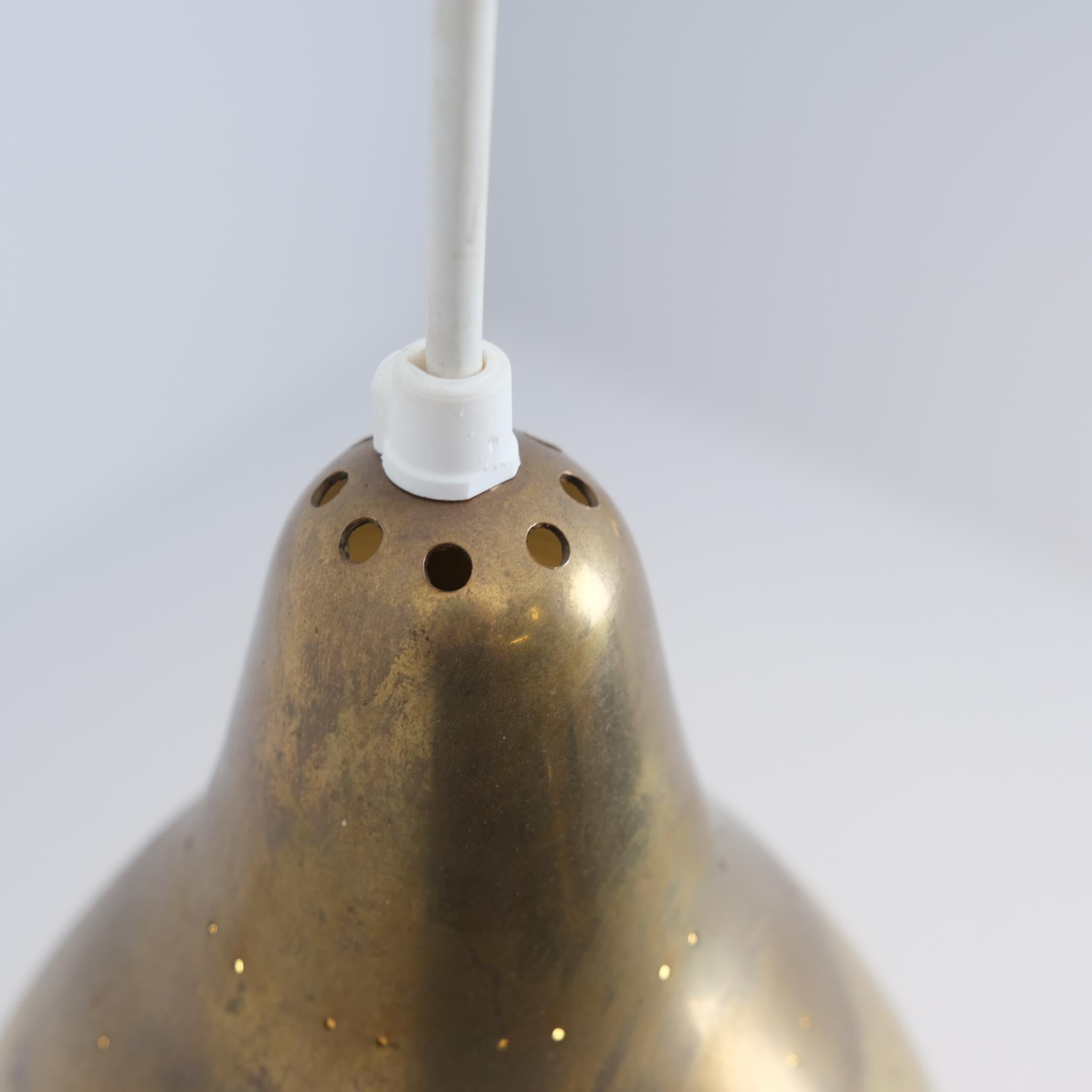 Pair of Bijou Perforated Brass Ceiling Pendants Model ER 84, Itsu 1950s For Sale 5