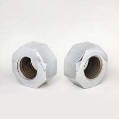 Coppia di fermalibri Bill Curry & Design Line, nichel-cromo, ghisa, firmati