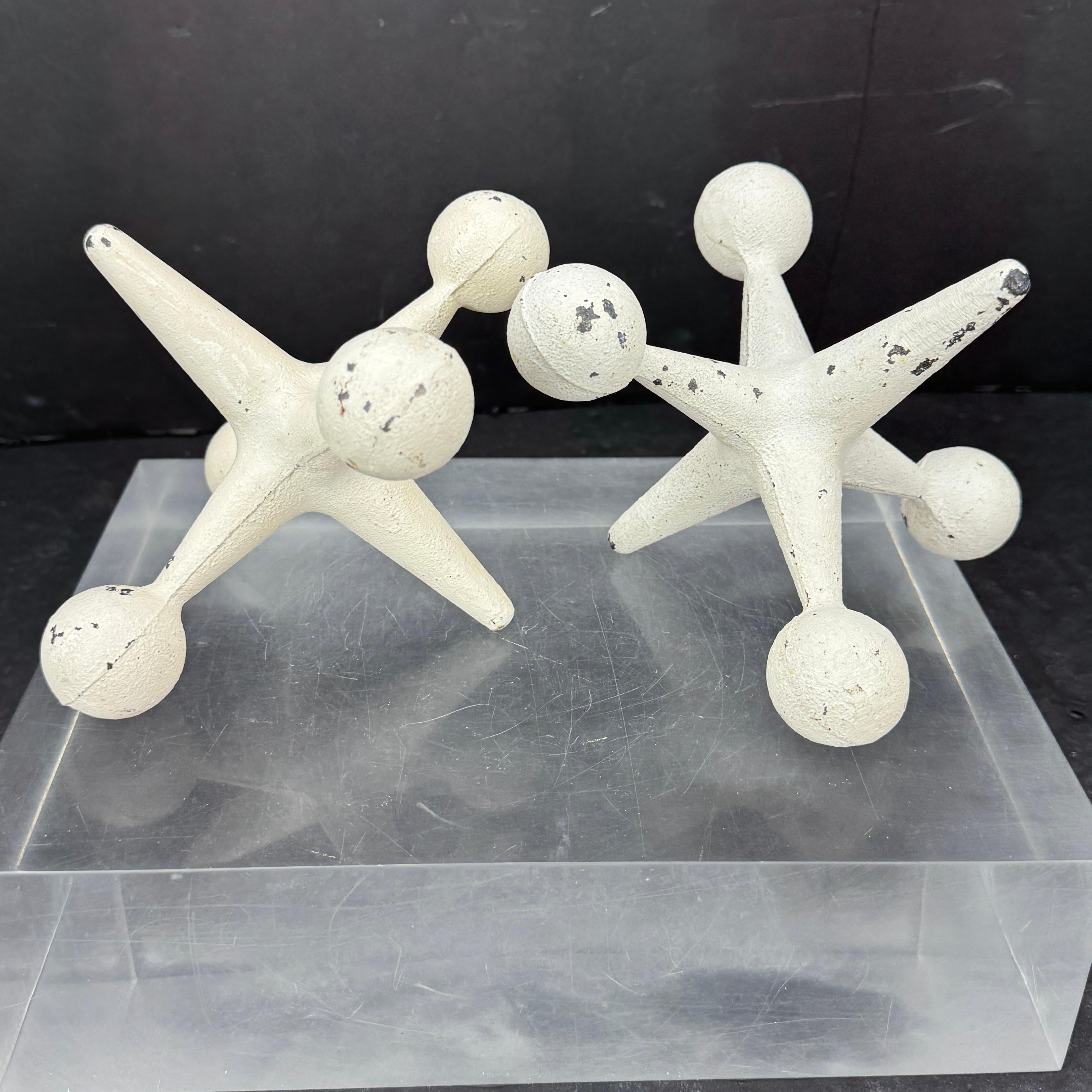 Pair of Bill Curry White Jax Bookends or Door Stops, Mid Century Modern 2
