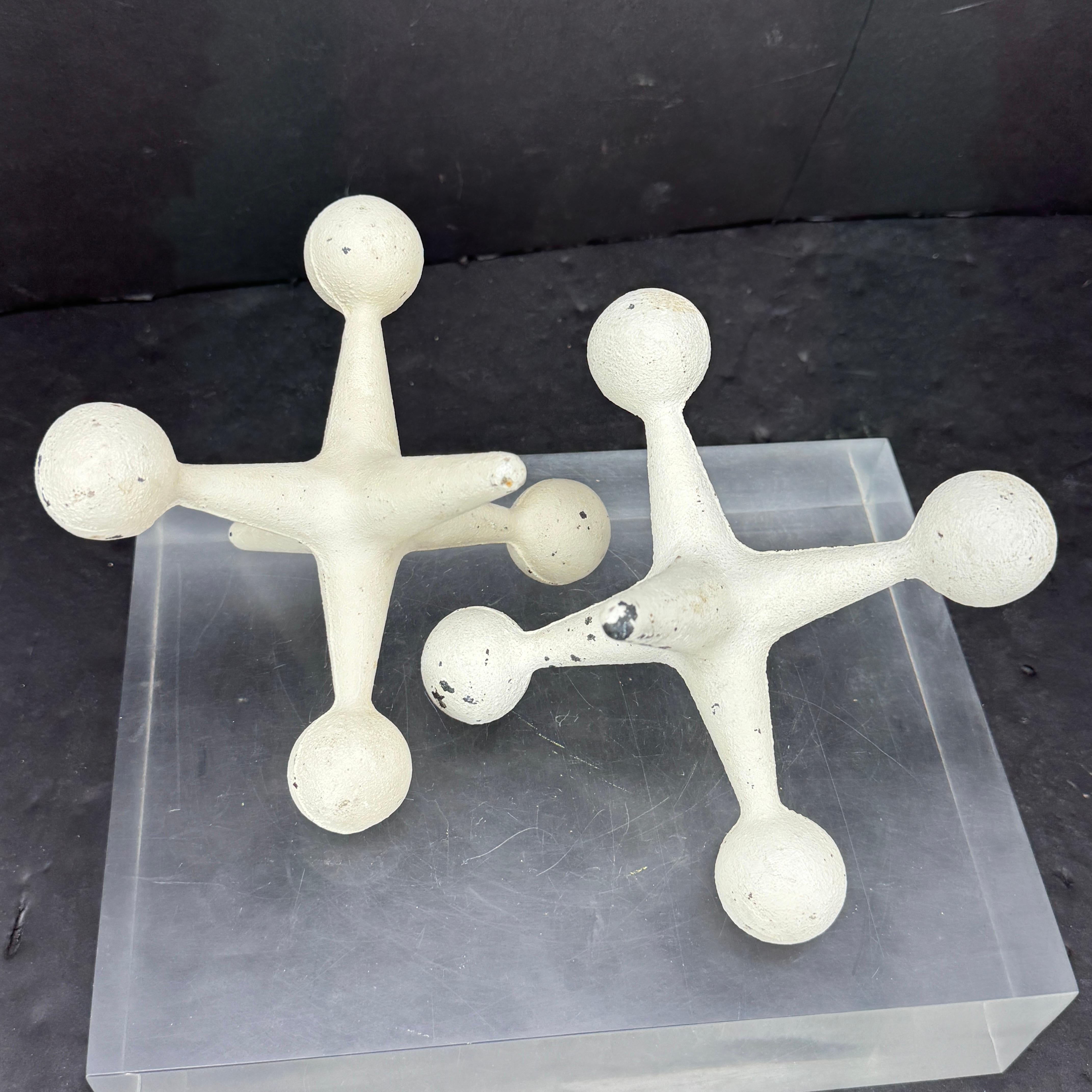 Pair of Bill Curry White Jax Bookends or Door Stops, Mid Century Modern 1