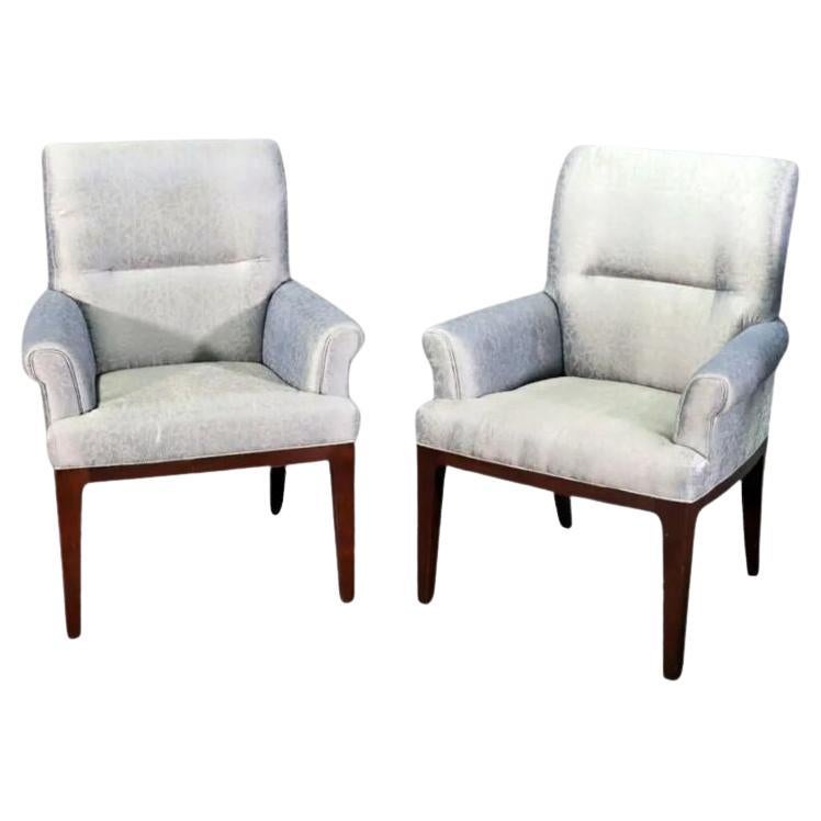 Pair of Bill Sofield Baker Contemporary Upholstered Armchairs For Sale