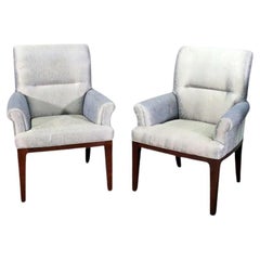 Pair of Bill Sofield Baker Contemporary Upholstered Armchairs