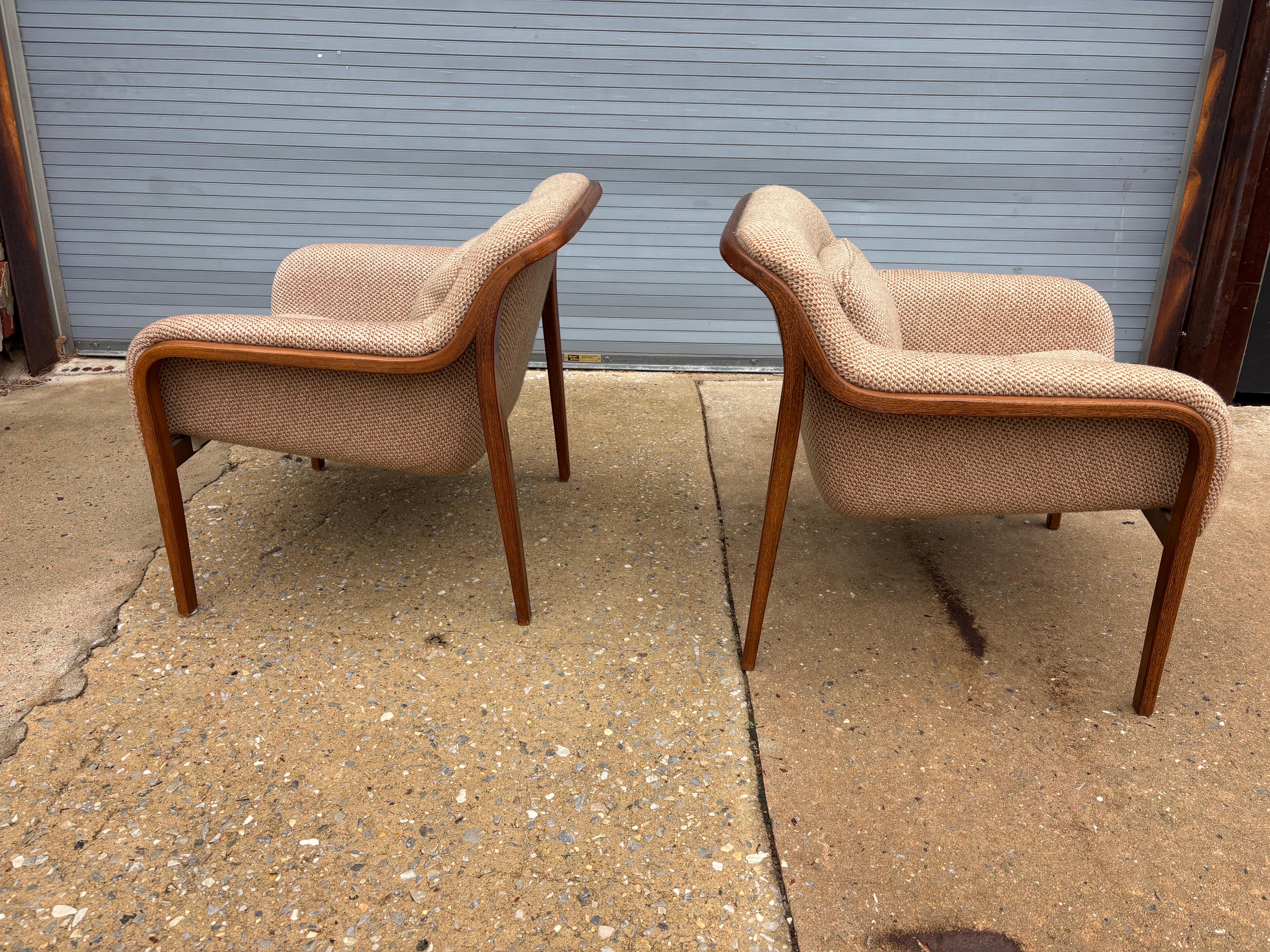 American Pair of Bill Stephens for Knoll Lounge Chairs