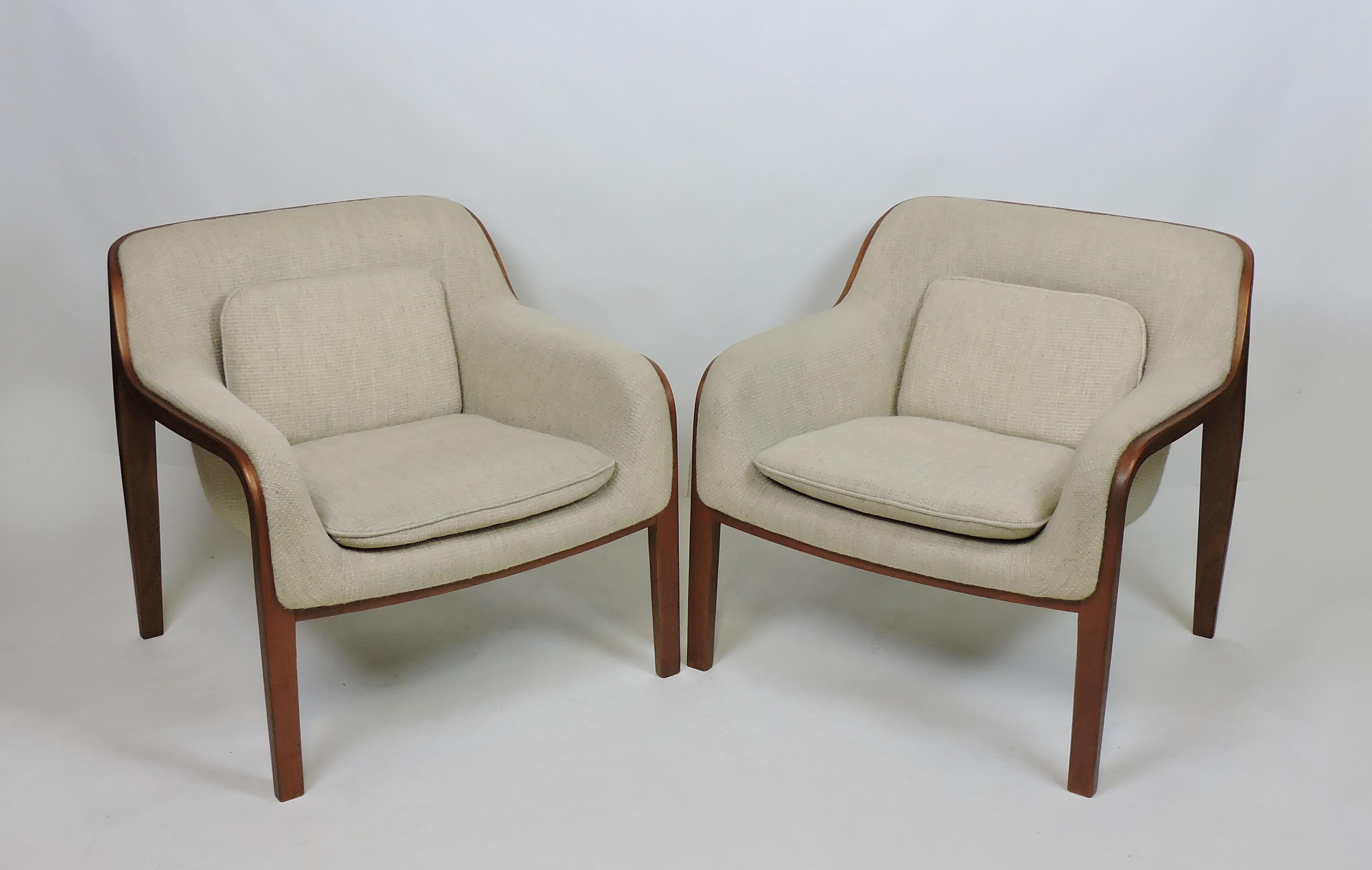 Pair of Bill Stephens Mid-Century Modern Bentwood Lounge Chairs for Knoll 4