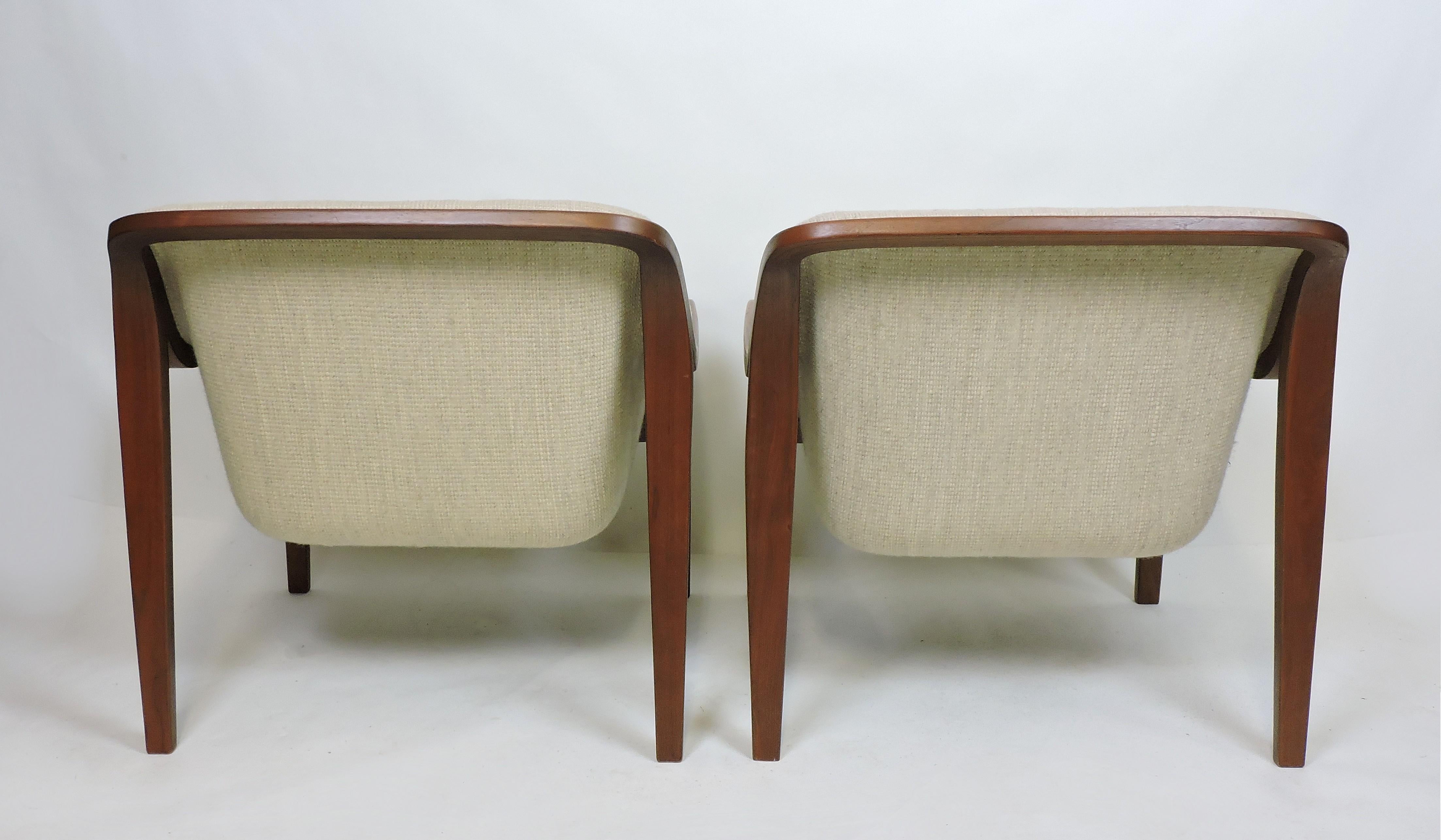 American Pair of Bill Stephens Mid-Century Modern Bentwood Lounge Chairs for Knoll