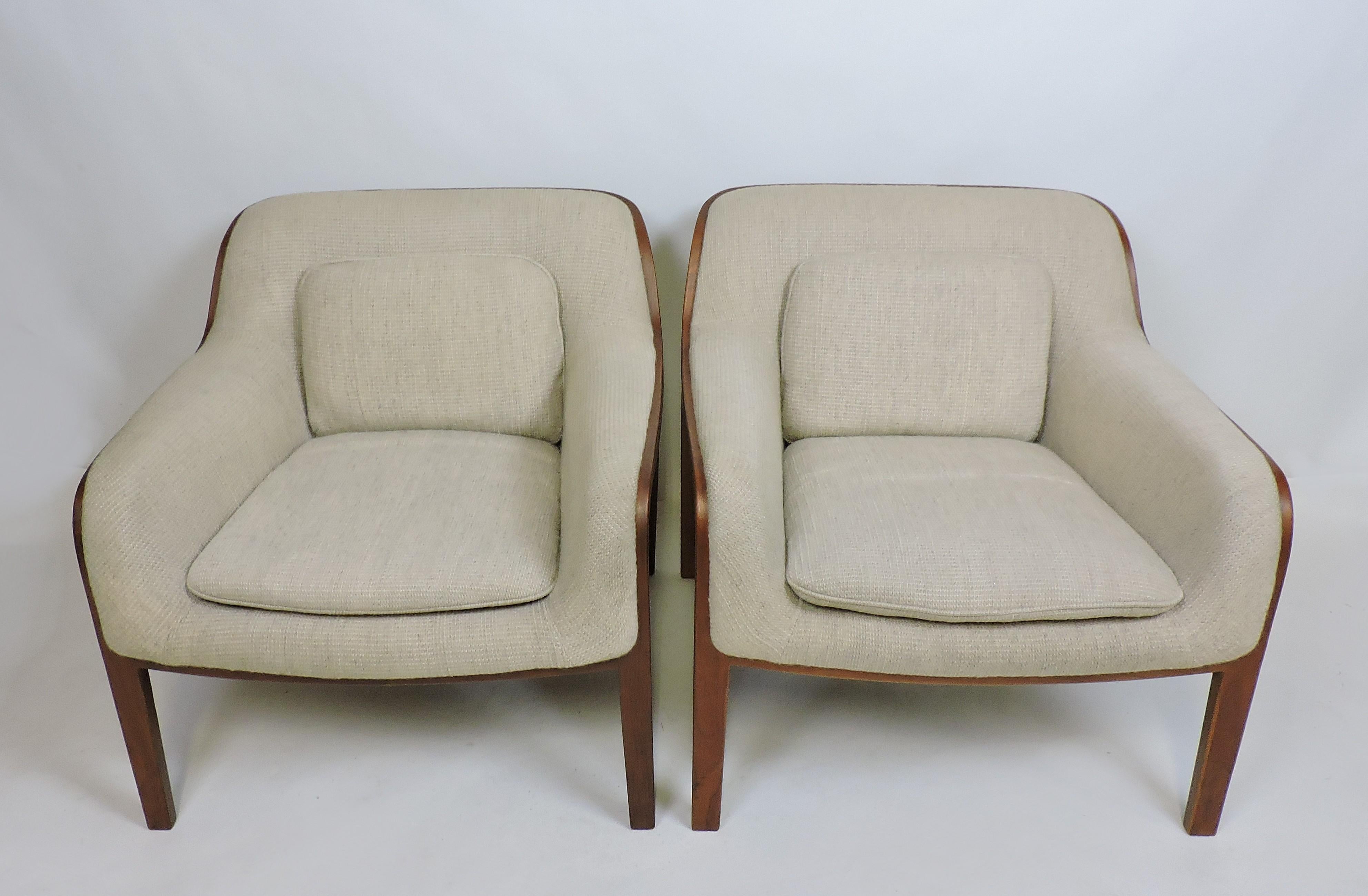 Pair of Bill Stephens Mid-Century Modern Bentwood Lounge Chairs for Knoll 1
