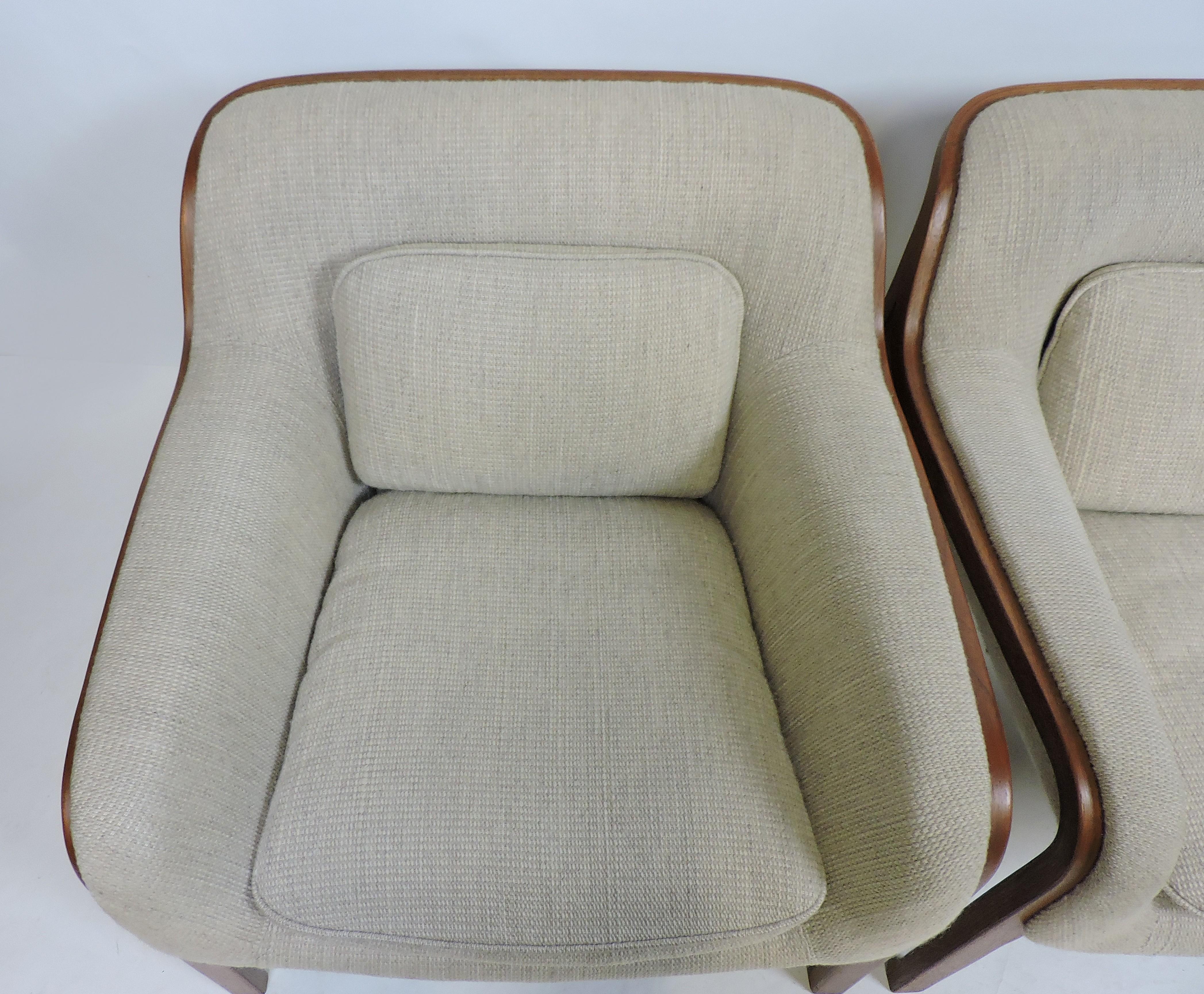 Pair of Bill Stephens Mid-Century Modern Bentwood Lounge Chairs for Knoll In Good Condition In Chesterfield, NJ
