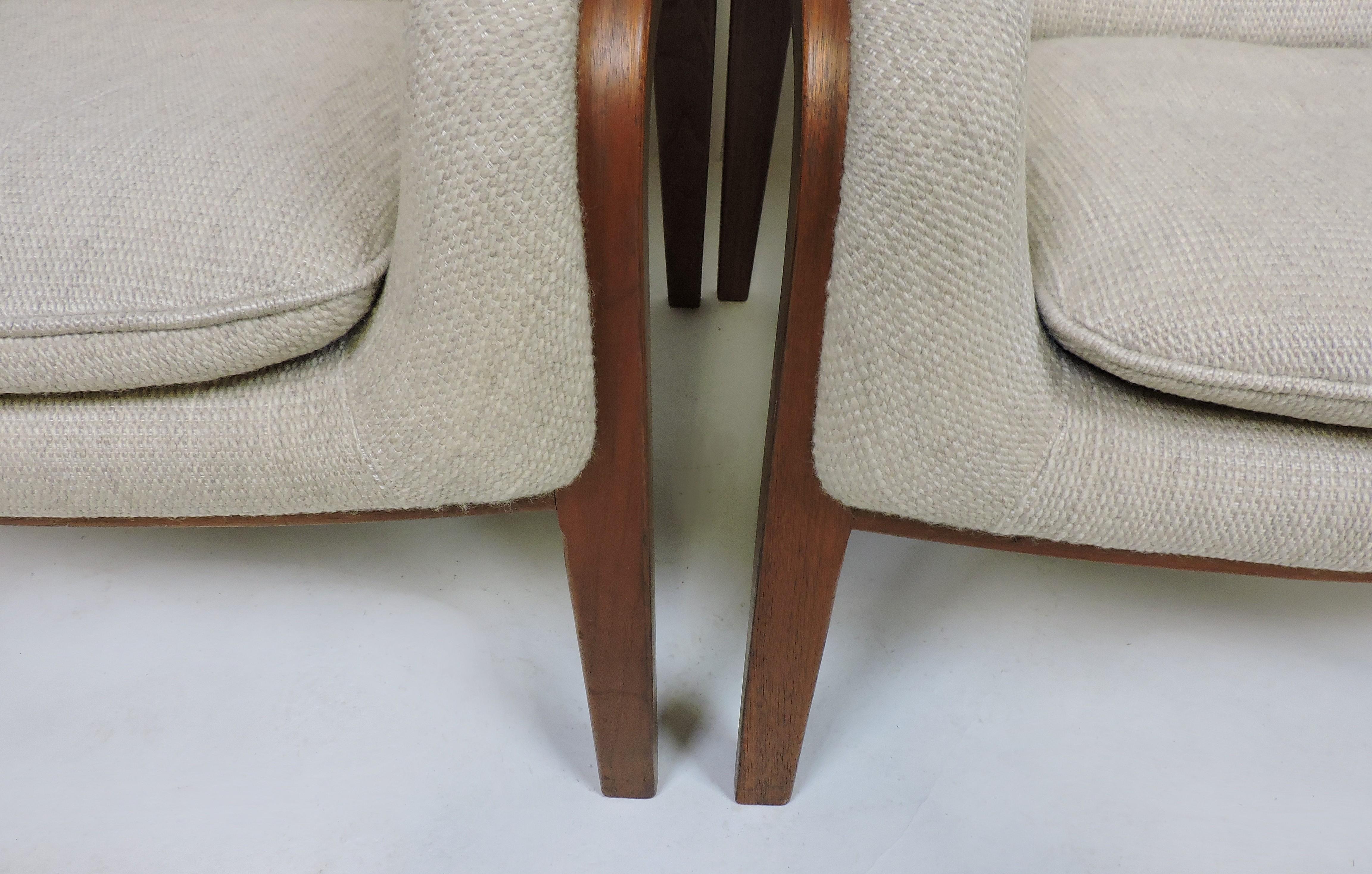 Fabric Pair of Bill Stephens Mid-Century Modern Bentwood Lounge Chairs for Knoll