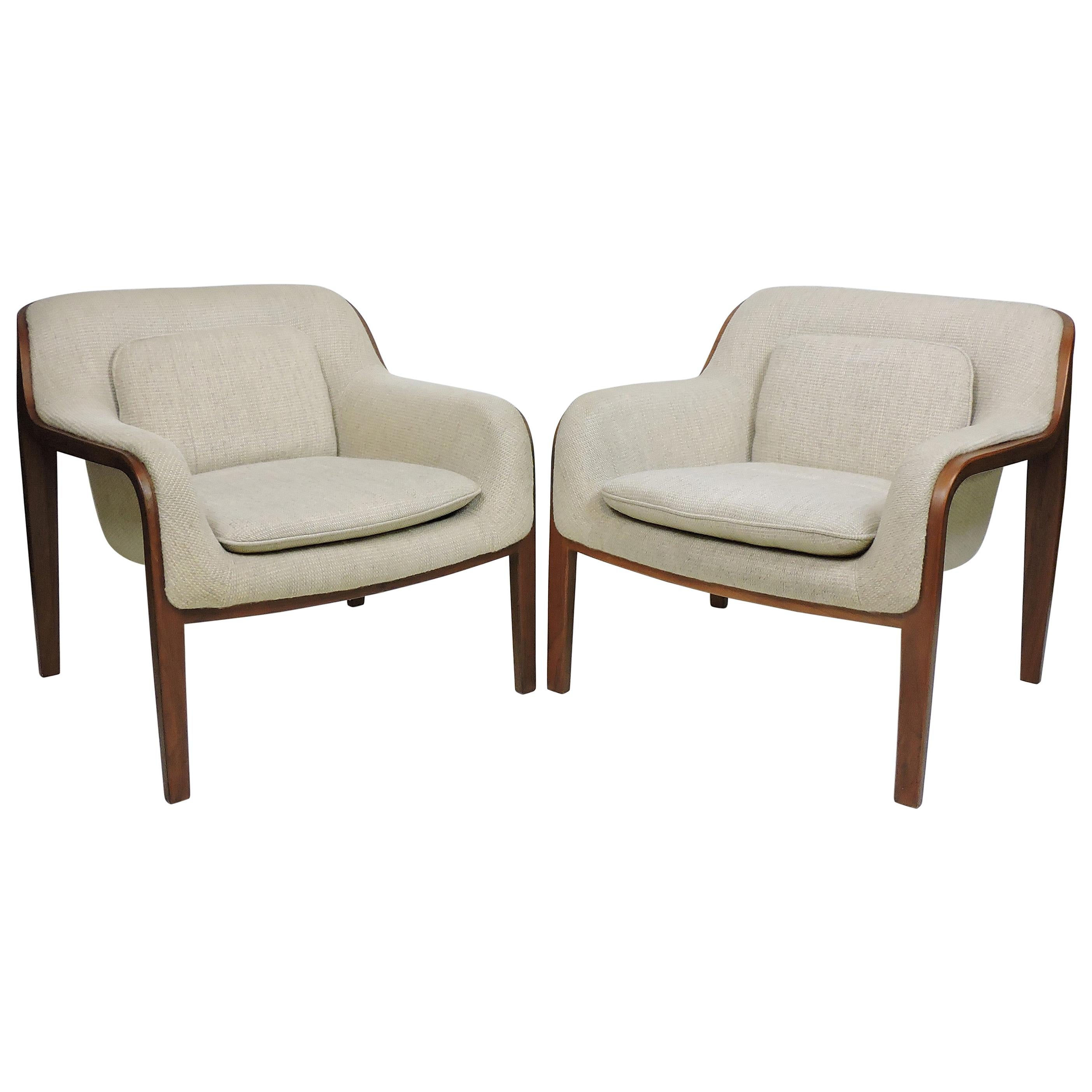 Pair of Bill Stephens Mid-Century Modern Bentwood Lounge Chairs for Knoll