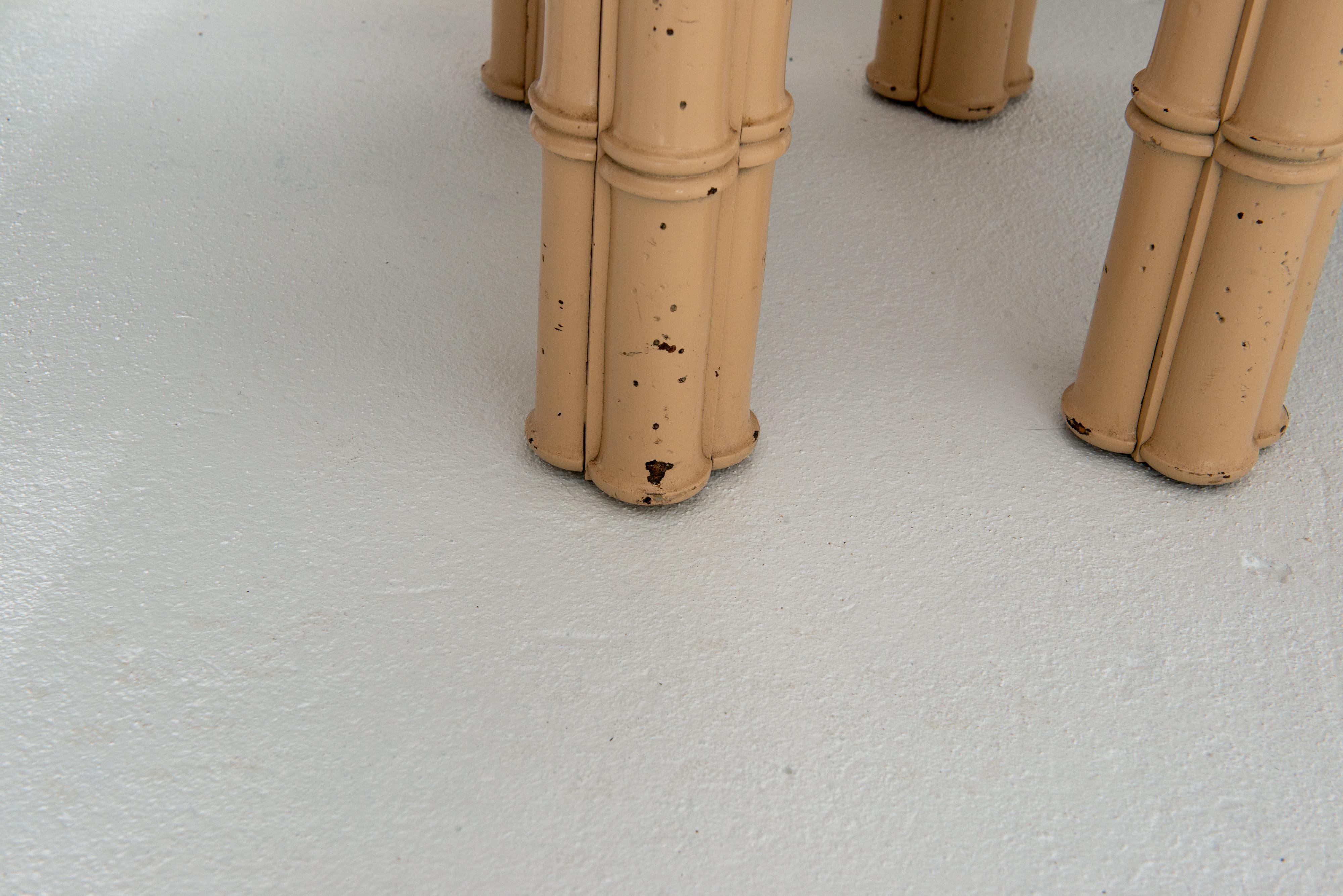 Pair of Billy Baldwin Faux Bamboo and Brass Rectangular Upholstered. Benches For Sale 5