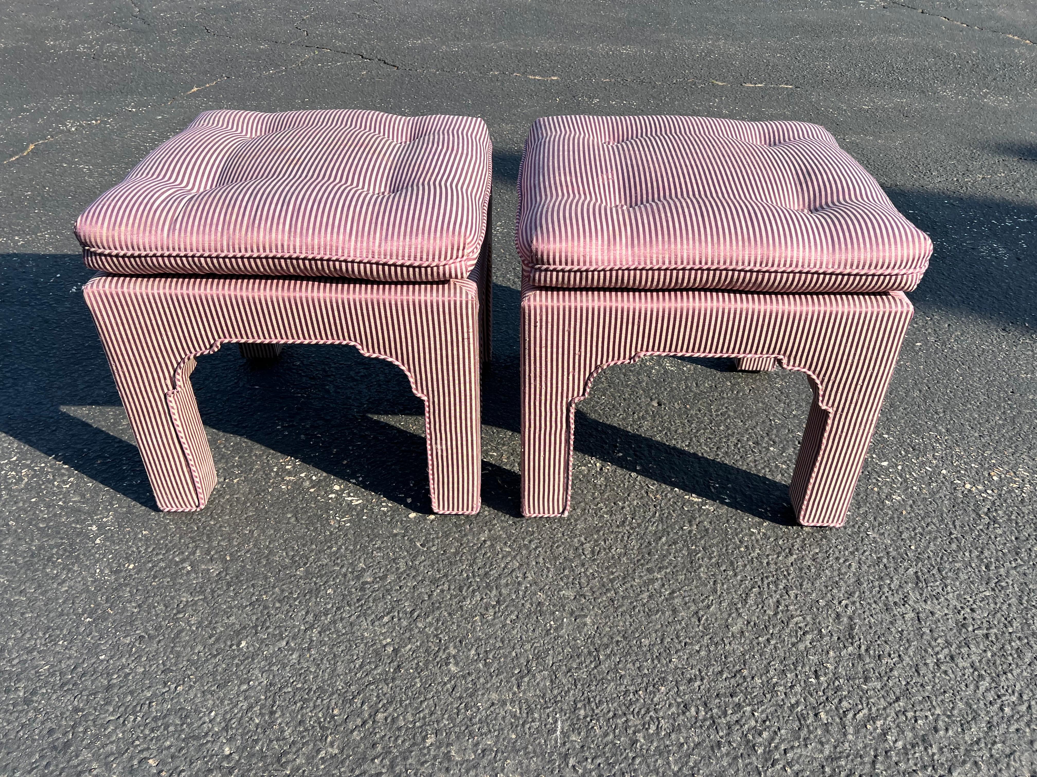 Pair of Billy Baldwin Pillow Top Sculpted Ottomans For Sale 5