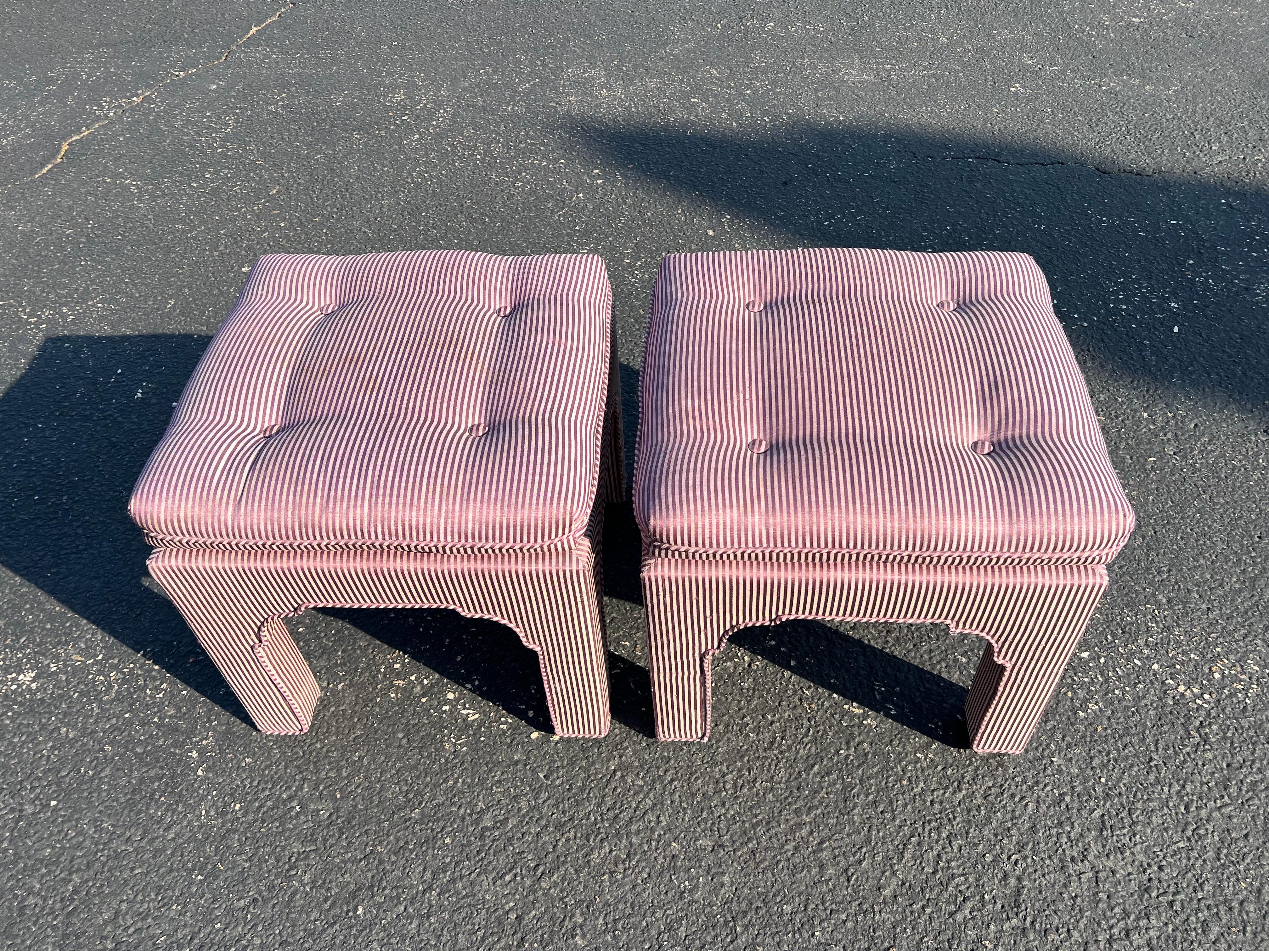 Pair of Billy Baldwin Pillow Top Sculpted Ottomans For Sale 6