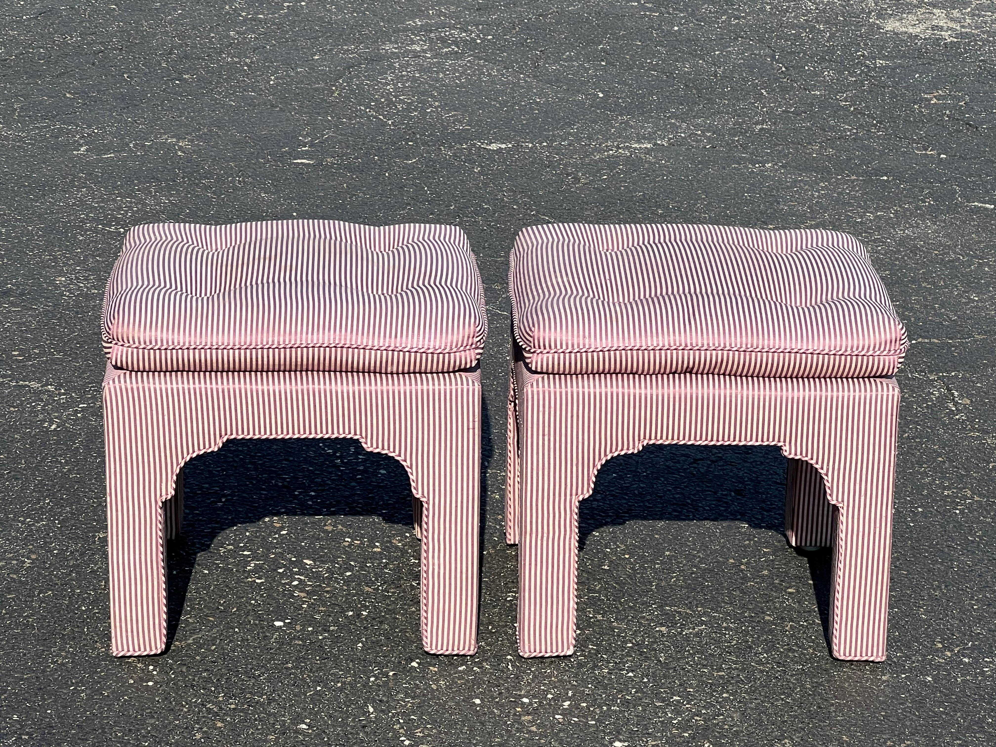 Pair of Billy Baldwin Pillow Top Sculpted Ottomans For Sale 8