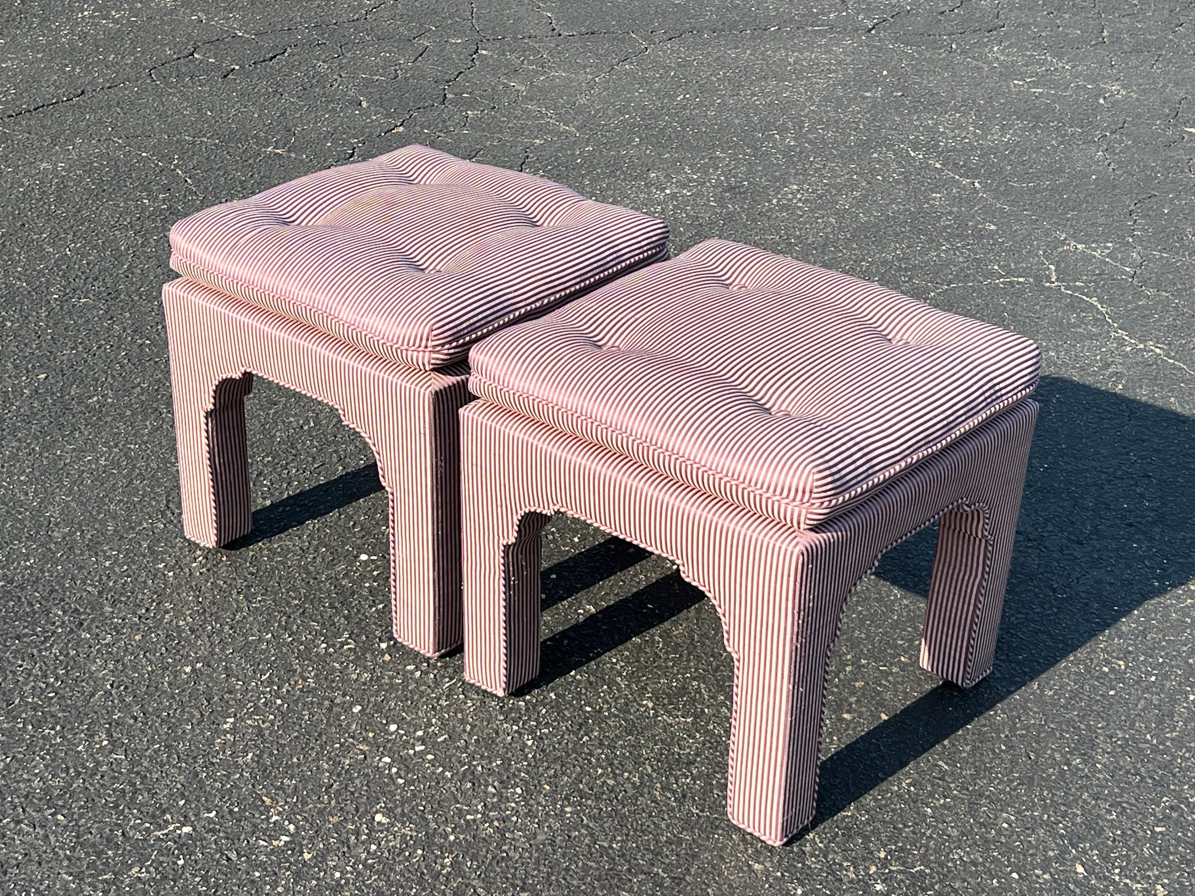 Pair of Billy Baldwin Pillow Top Sculpted Ottomans For Sale 9