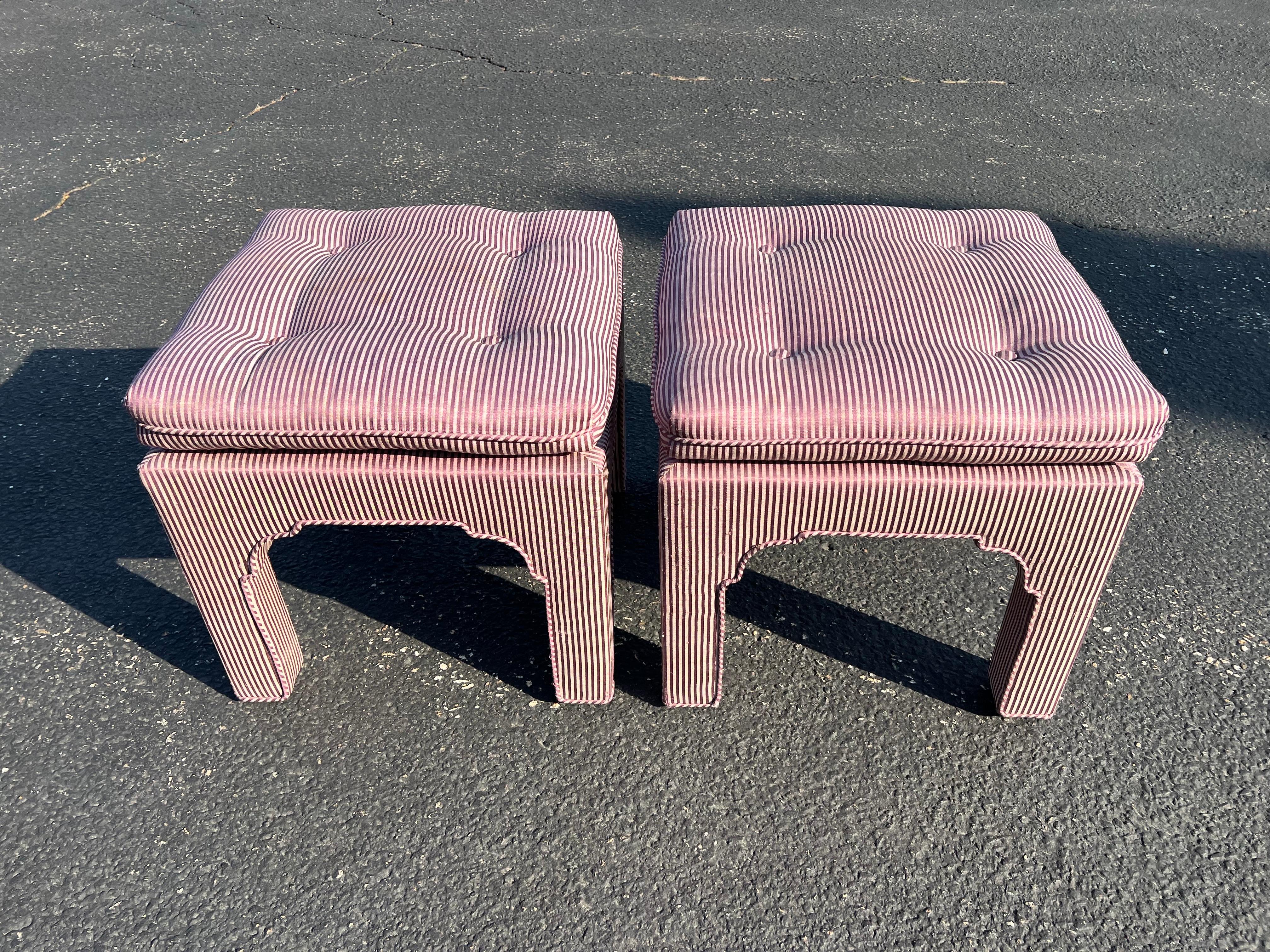 Pair of Billy Baldwin Pillow Top Sculpted Ottomans For Sale 13