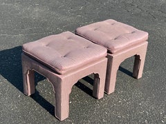 Pair of Billy Baldwin Pillow Top Sculpted Ottomans