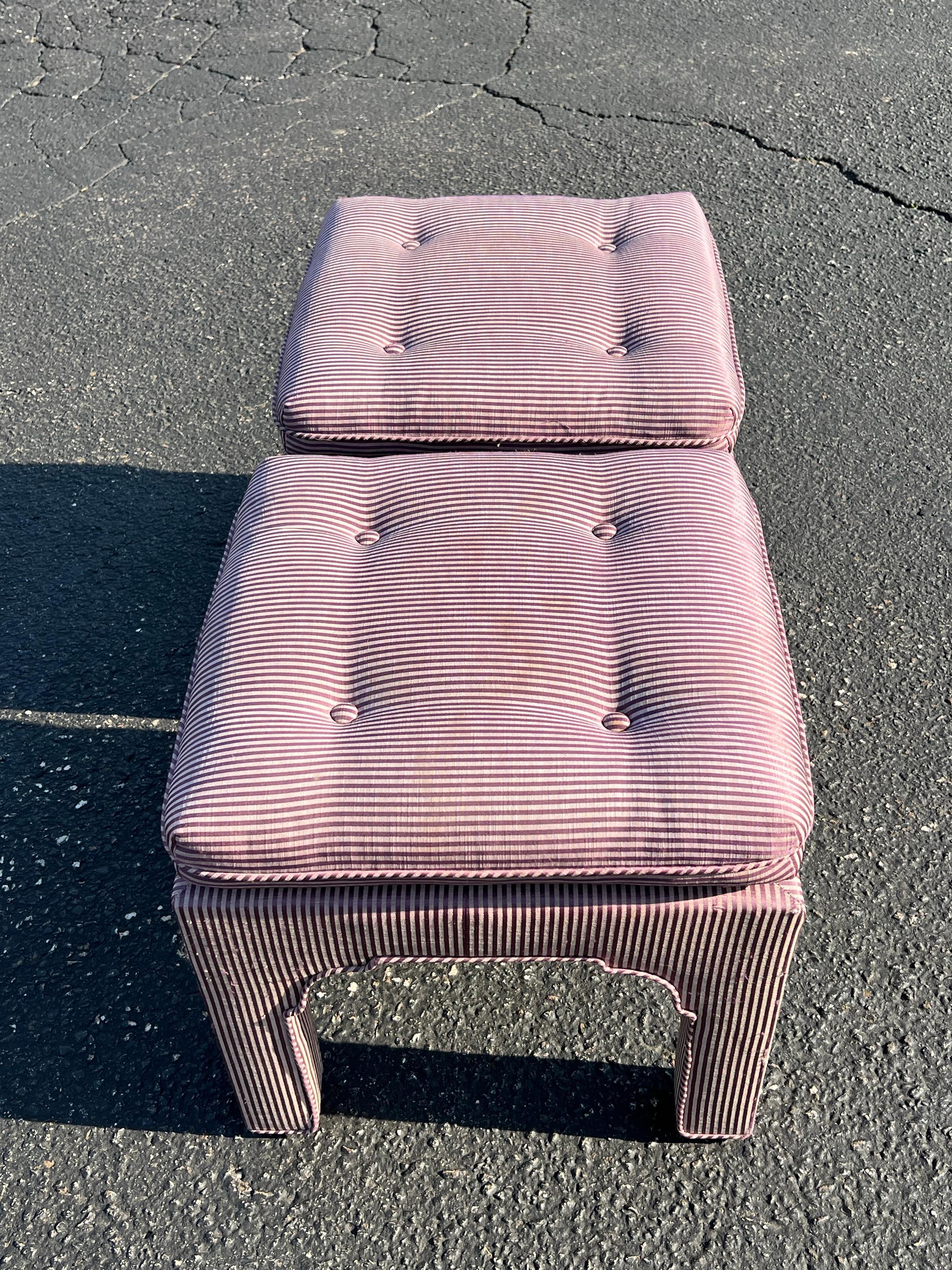 Pair of Billy Baldwin Pillow Top Sculpted Ottomans For Sale 3
