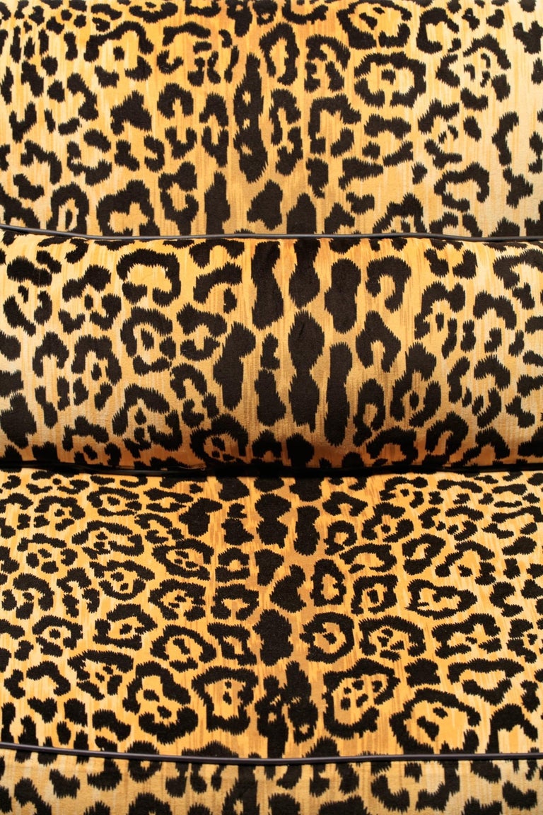 Pair of Billy Baldwin Regency Style Leopard Velvet Slipper Chairs, c. 1970s For Sale 11