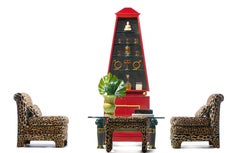 Pair of Billy Baldwin Regency Style Leopard Velvet Slipper Chairs, c. 1970s
