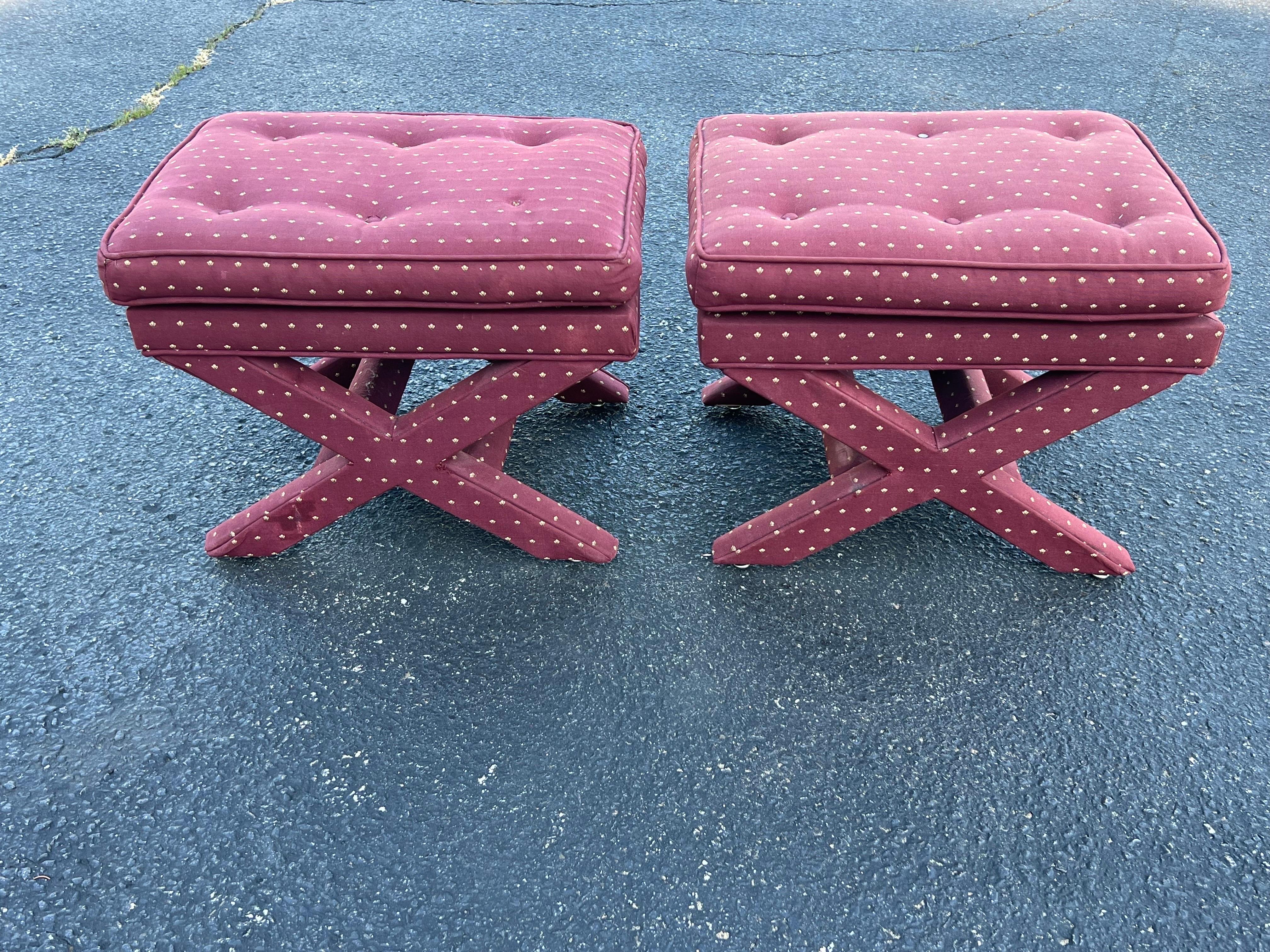 Pair of Billy Baldwin Stools or Ottomans 7