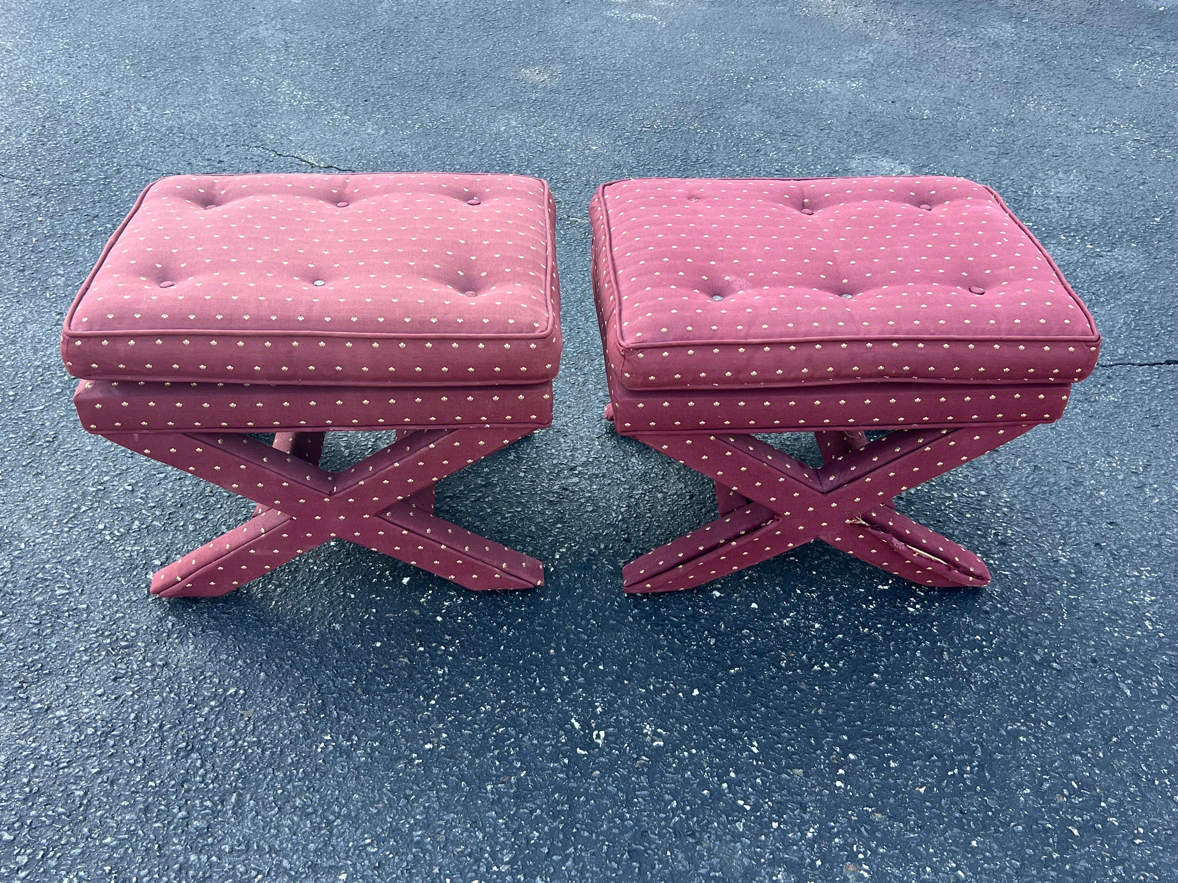 Pair of Billy Baldwin Stools or Ottomans 8