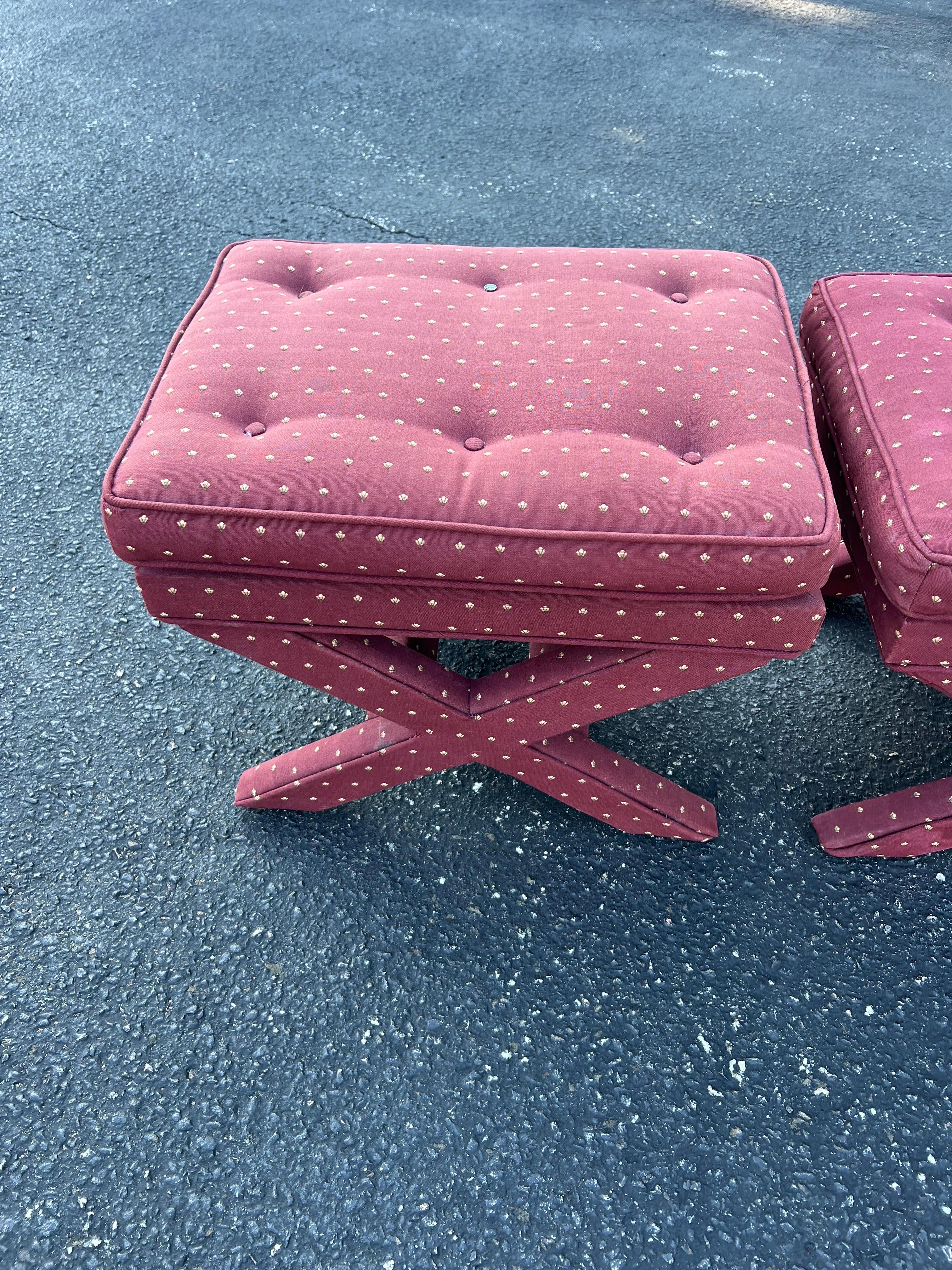 Pair of Billy Baldwin Stools or Ottomans 11