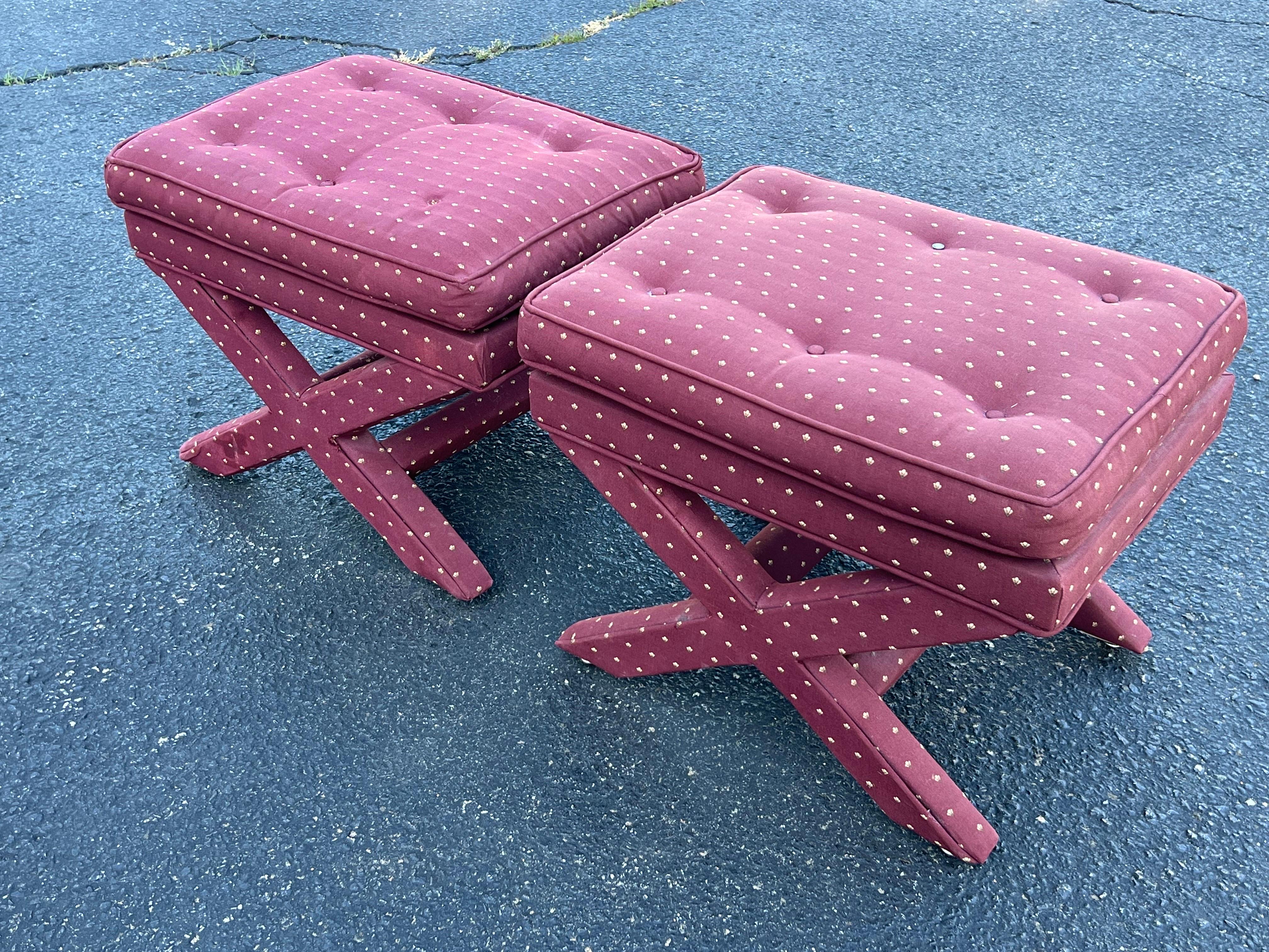 Pair of Billy Baldwin Stools or Ottomans In Good Condition In Redding, CT