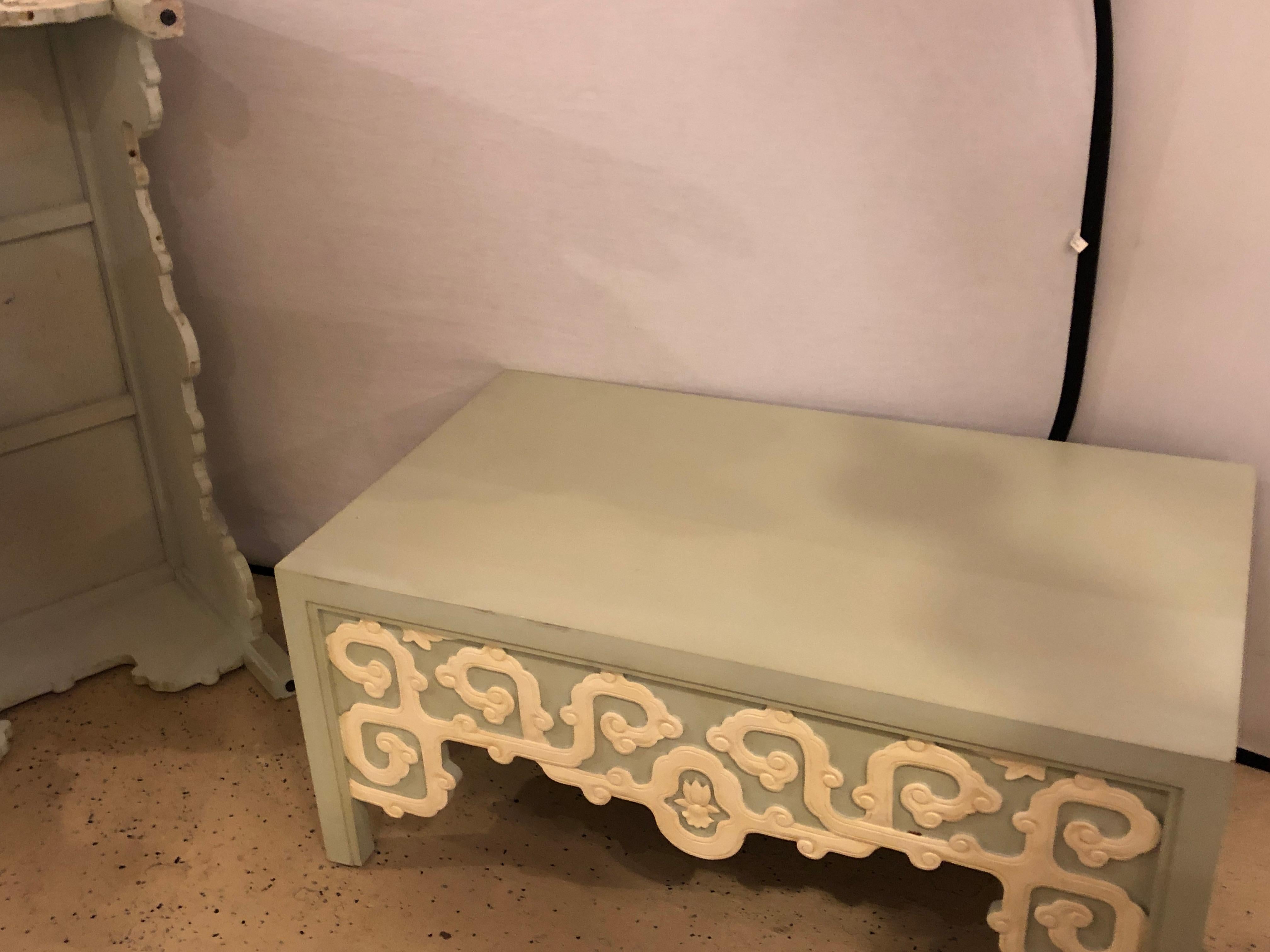 Pair of Billy Baldwin Style Coffee Tables in Hollywood Regency Style with Marble 7