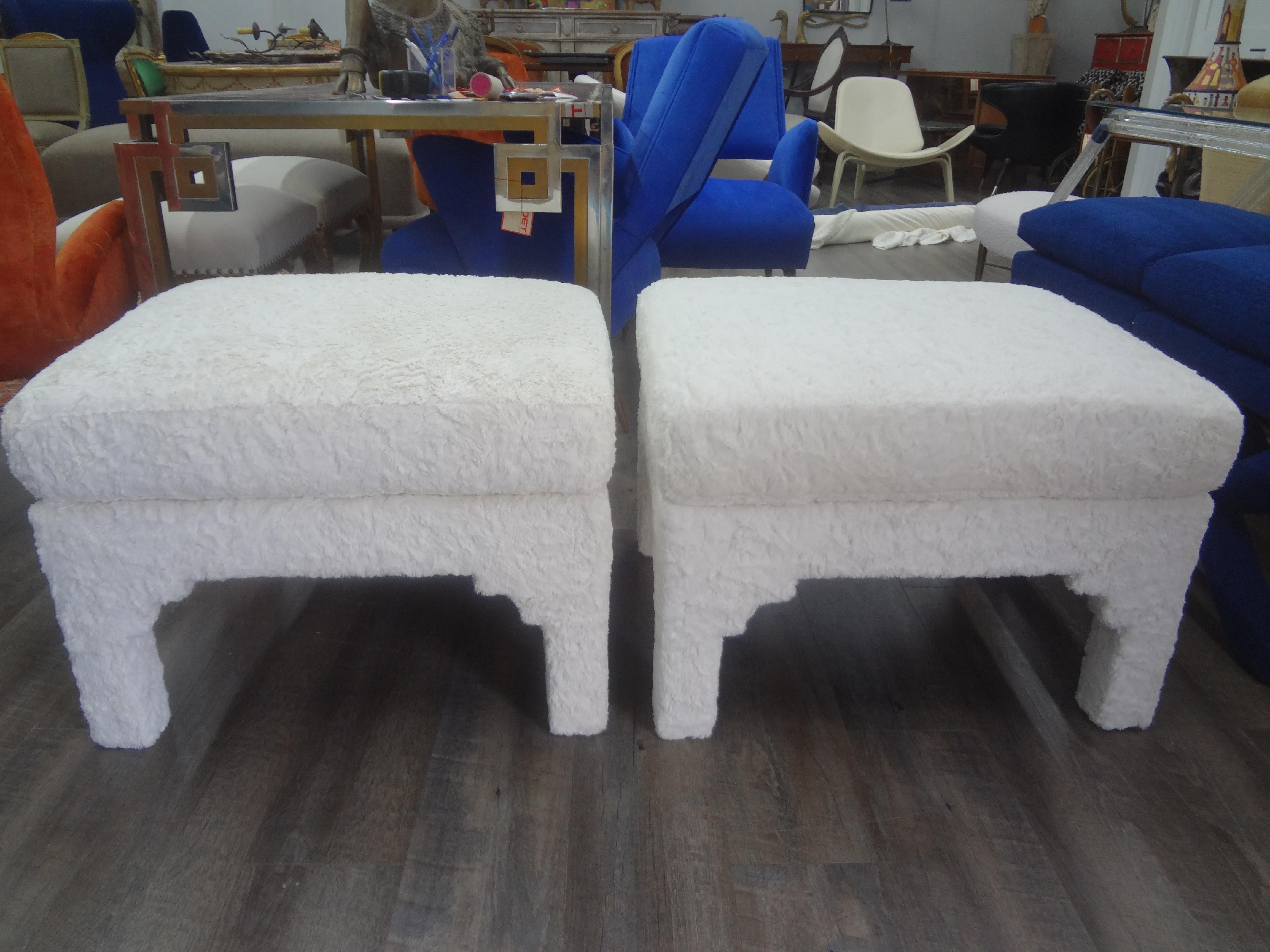 Hollywood Regency Pair of Billy Baldwin Style Parsons Ottomans For Sale