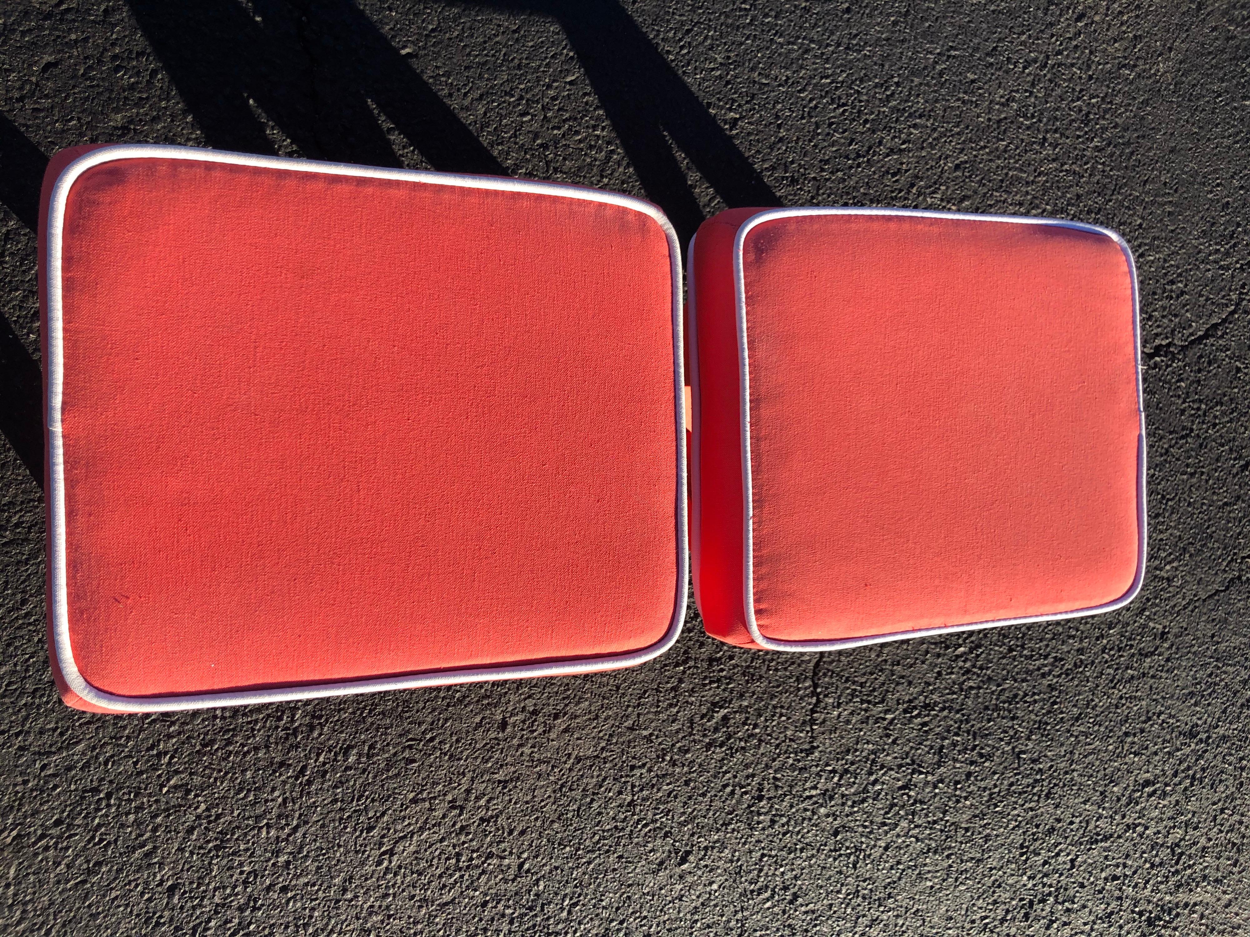 Pair of Billy Baldwin Style X Base Stools 4