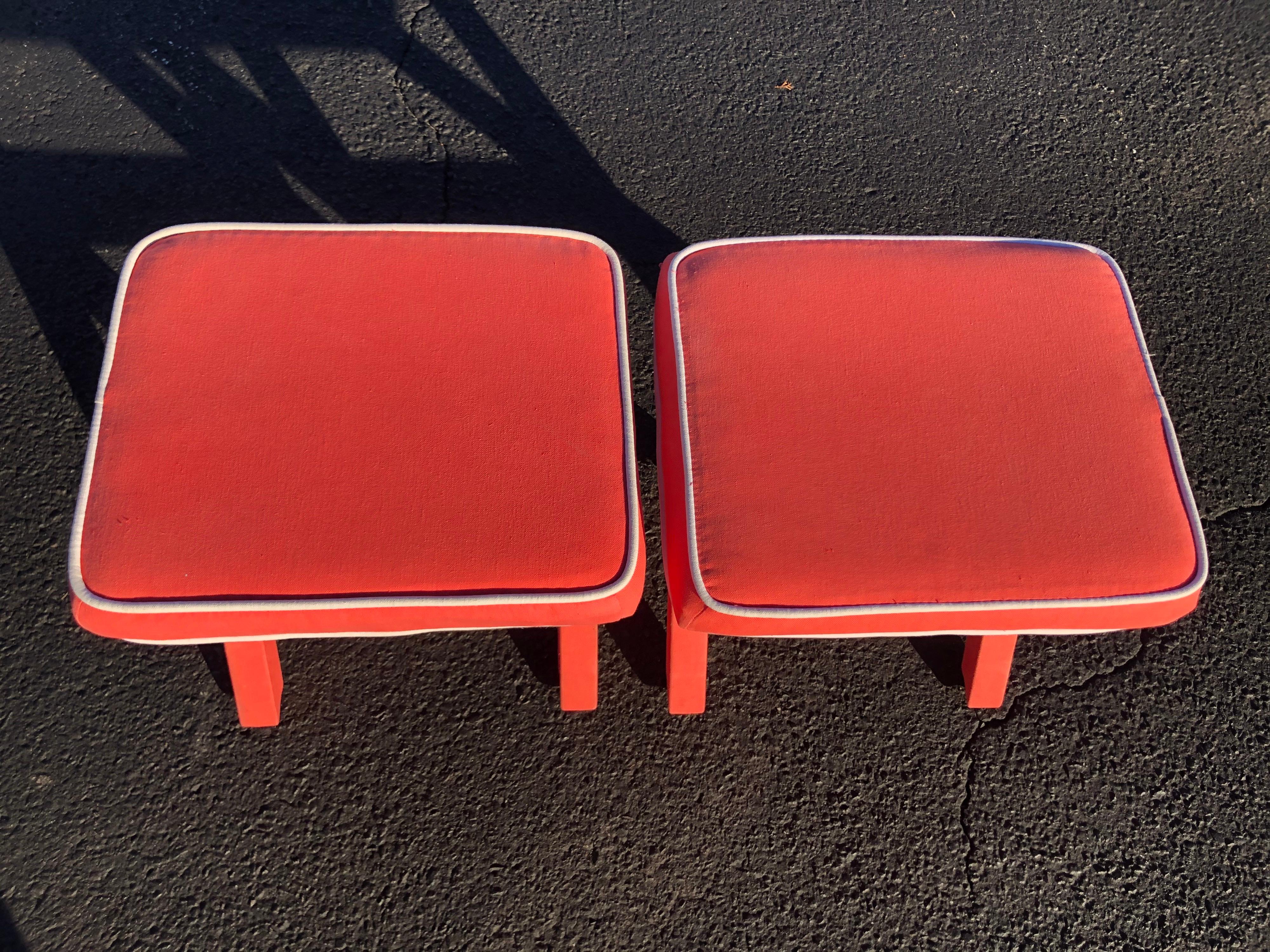 Pair of Billy Baldwin Style X Base Stools 8