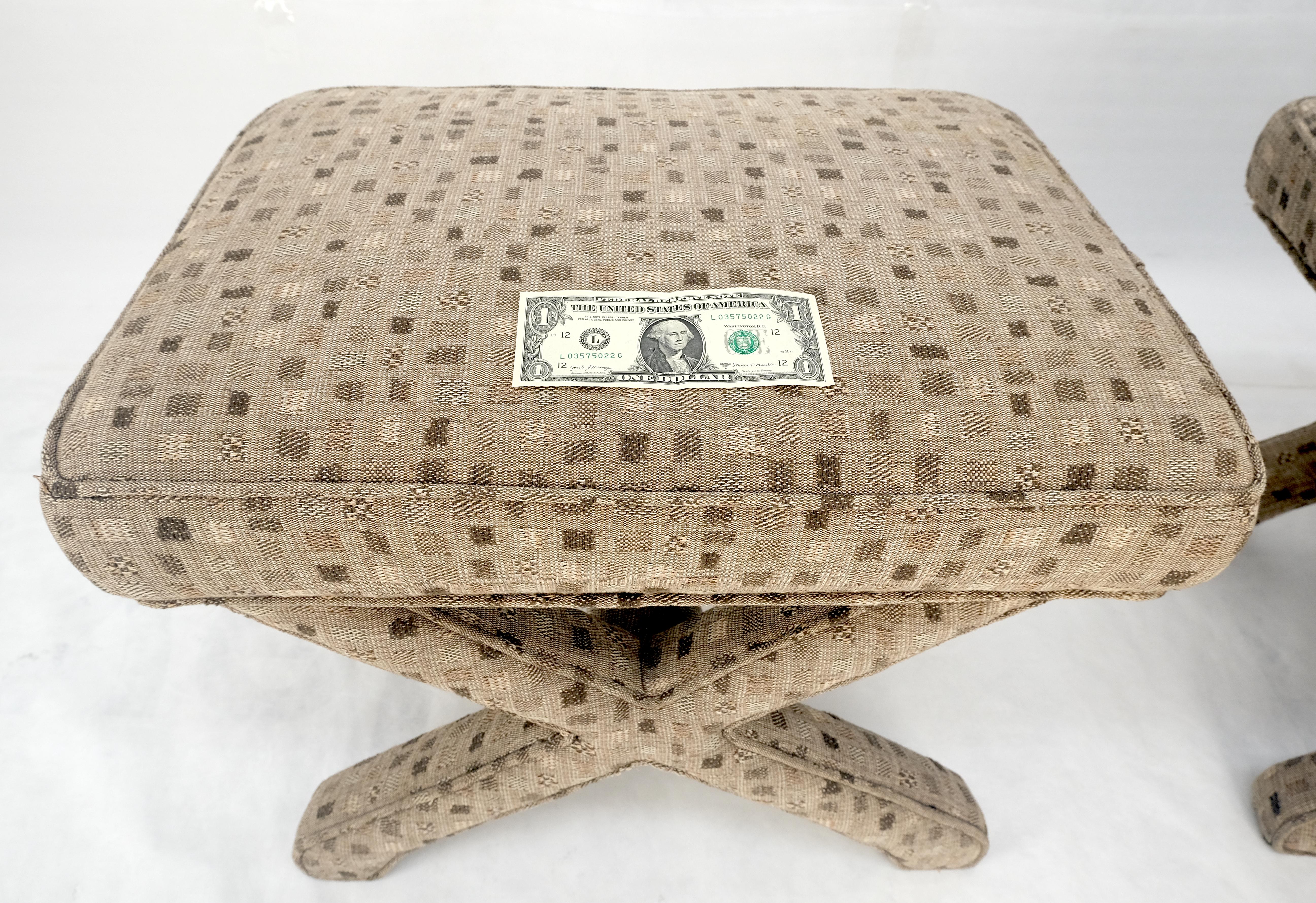 Pair of Billy Baldwin X bases decorative Upholstered benches c1970s  MINT For Sale 5