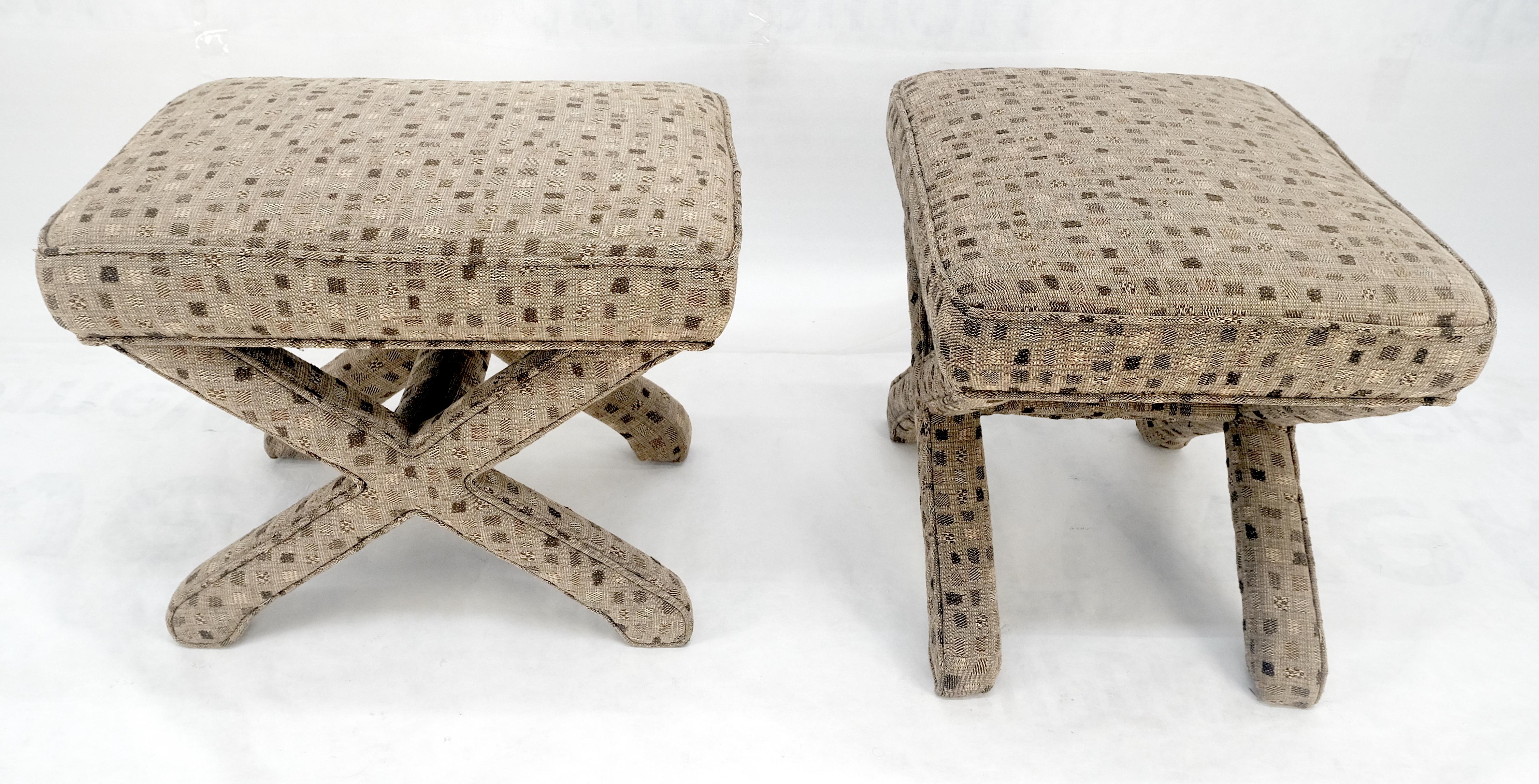 Pair of Billy Baldwin X bases decorative Upholstered benches c1970s  MINT For Sale 2