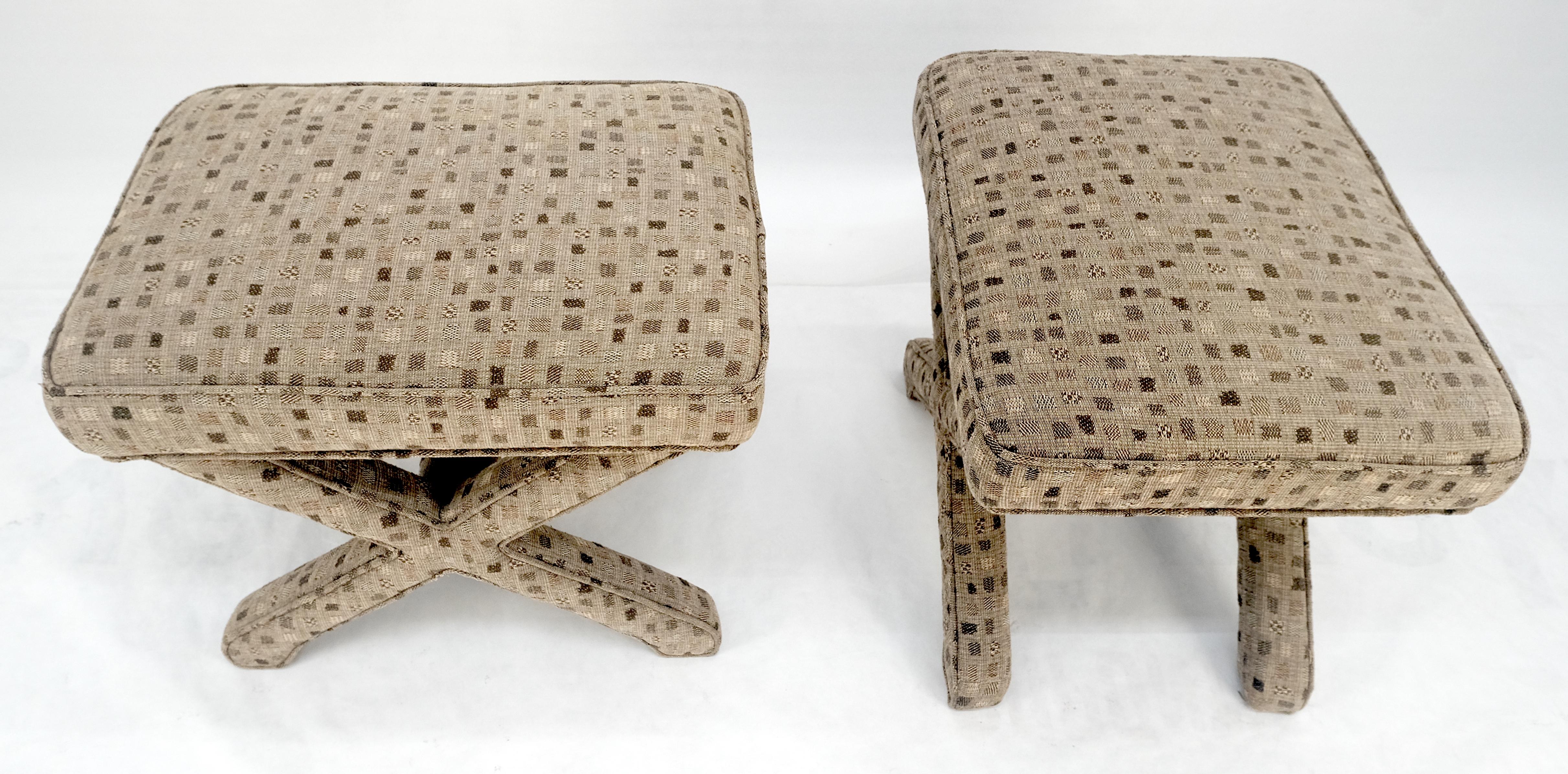 Pair of Billy Baldwin X bases decorative Upholstered benches c1970s  MINT For Sale 3