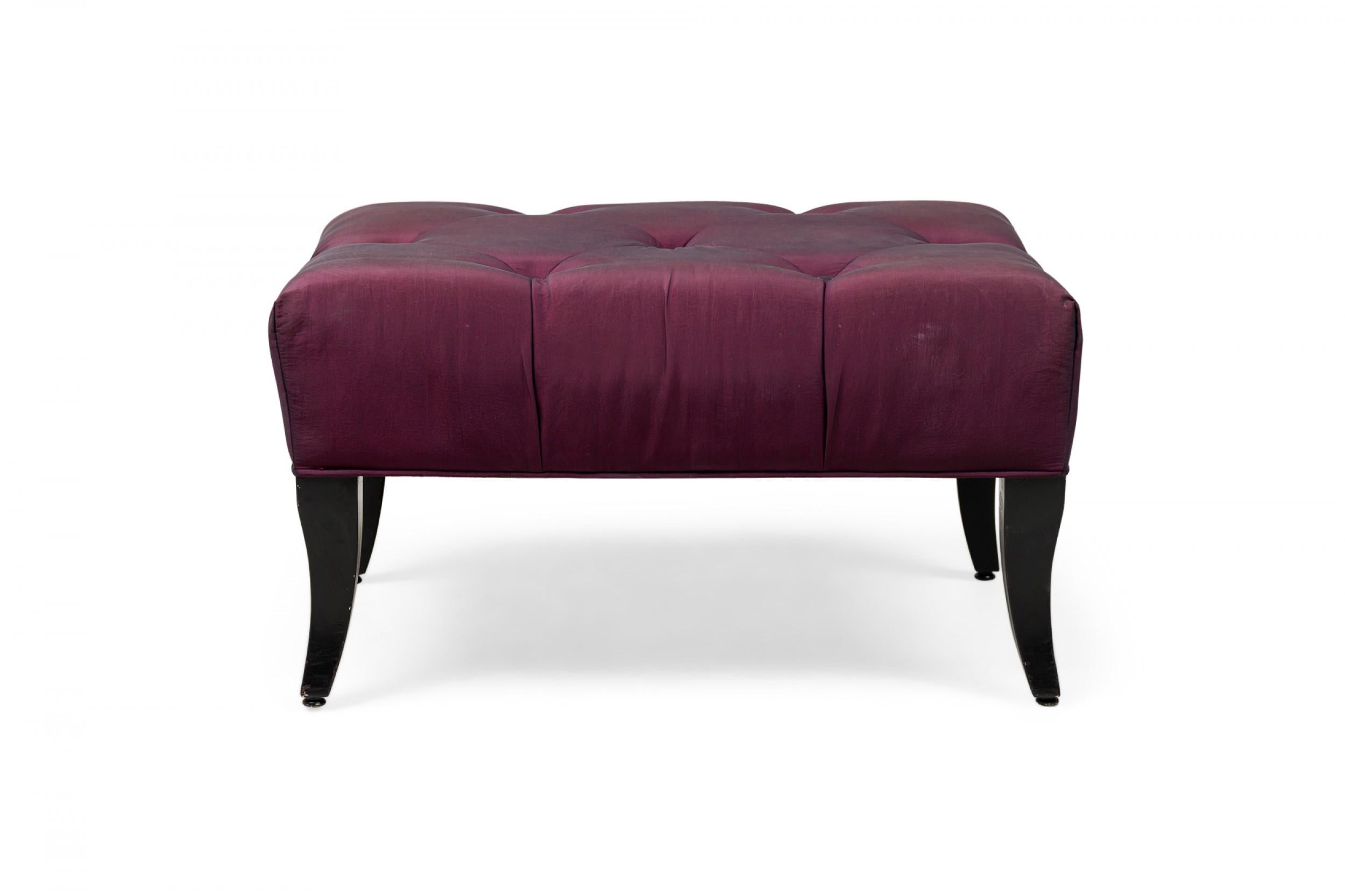 Pair Hollywood Regency Slipper Chairs & Ottoman, attributed to Billy Haines 5