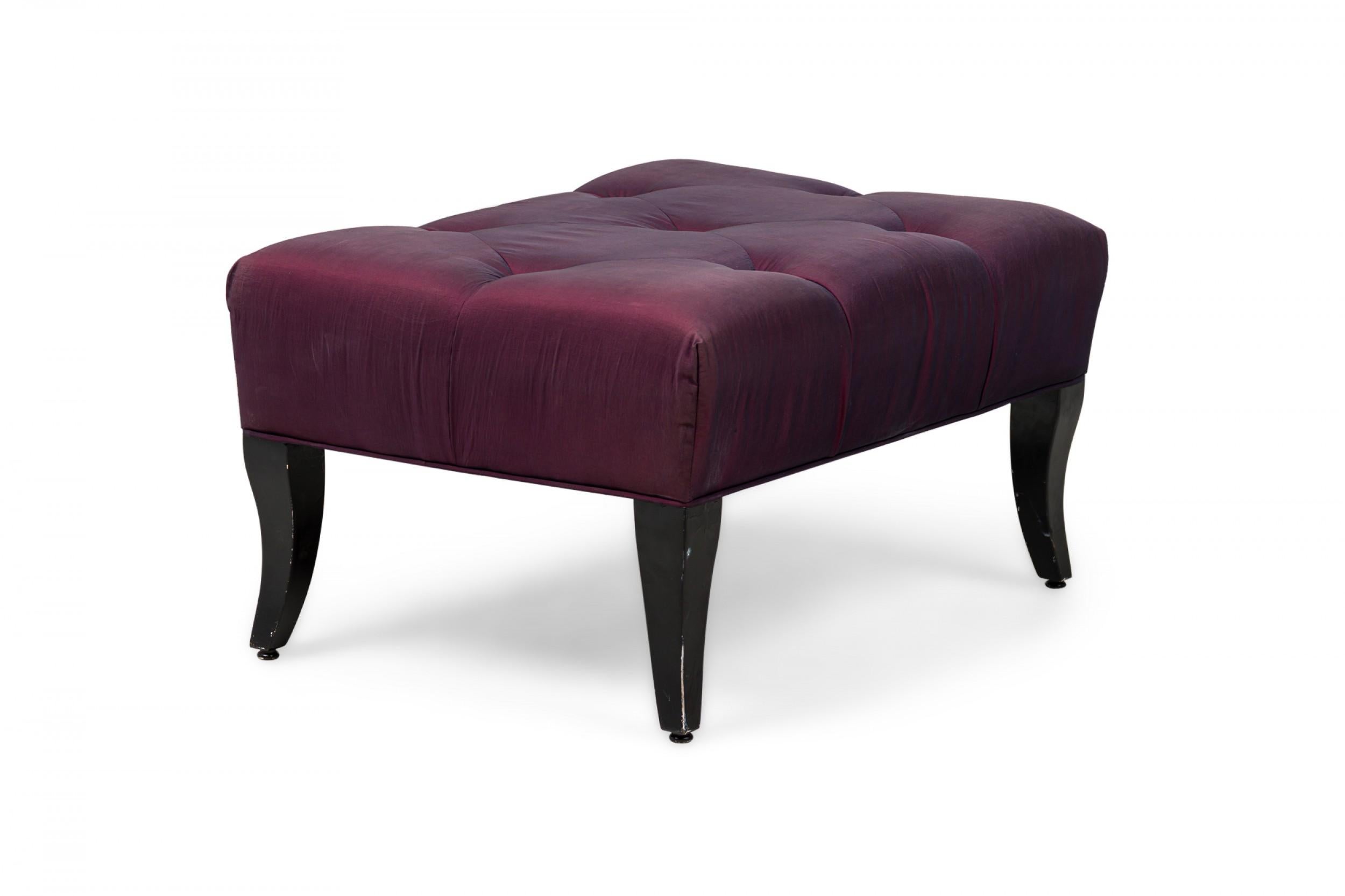 Pair Hollywood Regency Slipper Chairs & Ottoman, attributed to Billy Haines 8