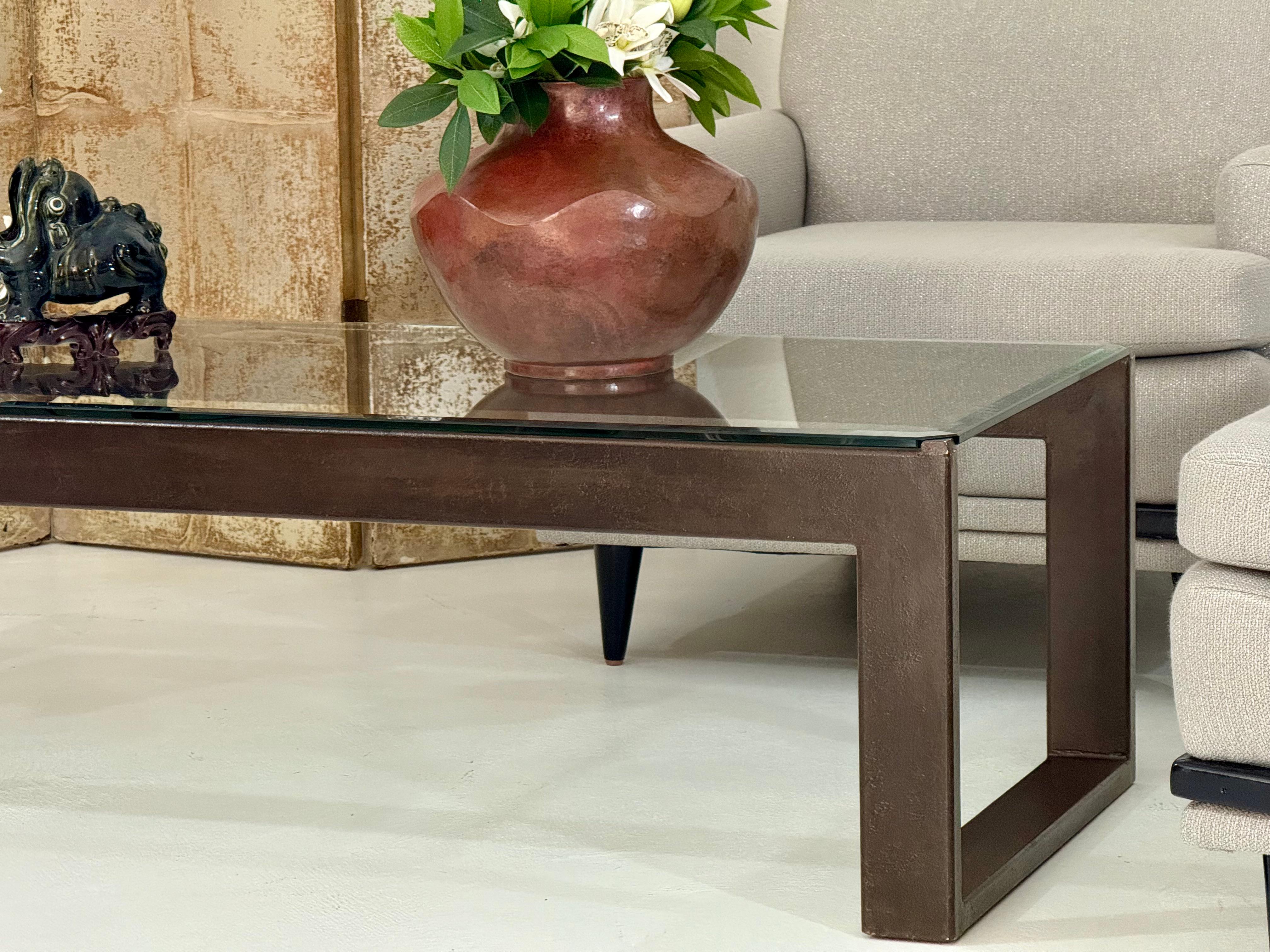 Paire de Cocktail Tables en métal et verre de Billy Haines pour I Douglas en vente 7