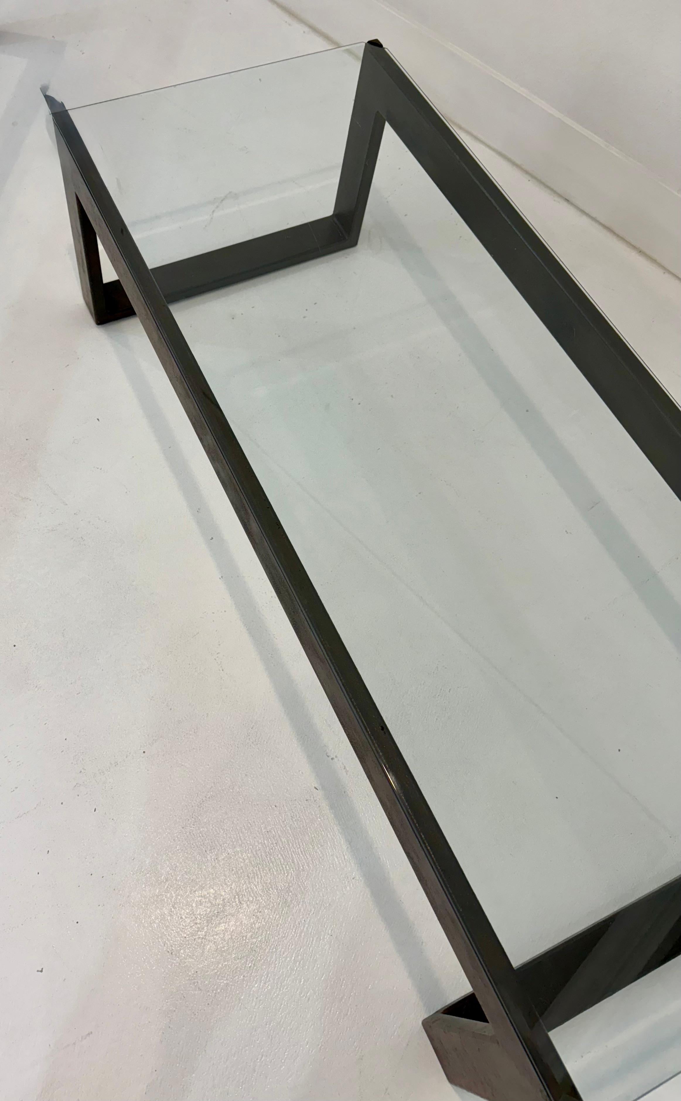 Paire de Cocktail Tables en métal et verre de Billy Haines pour I Douglas en vente 1