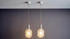 Pair of  Bilobo Glass Pendant for Flos by Afra & Tobia Scarpa Italy 1960s