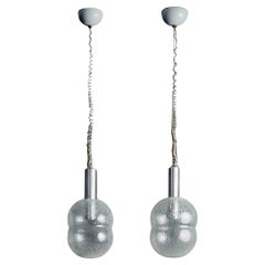 Pair of  Bilobo Glass Pendant for Flos by Afra & Tobia Scarpa Italy 1960s
