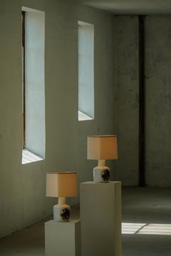 Coppia di lampade da tavolo in porcellana Bing & Grøndahl, stile moderno danese, anni ’60-’70